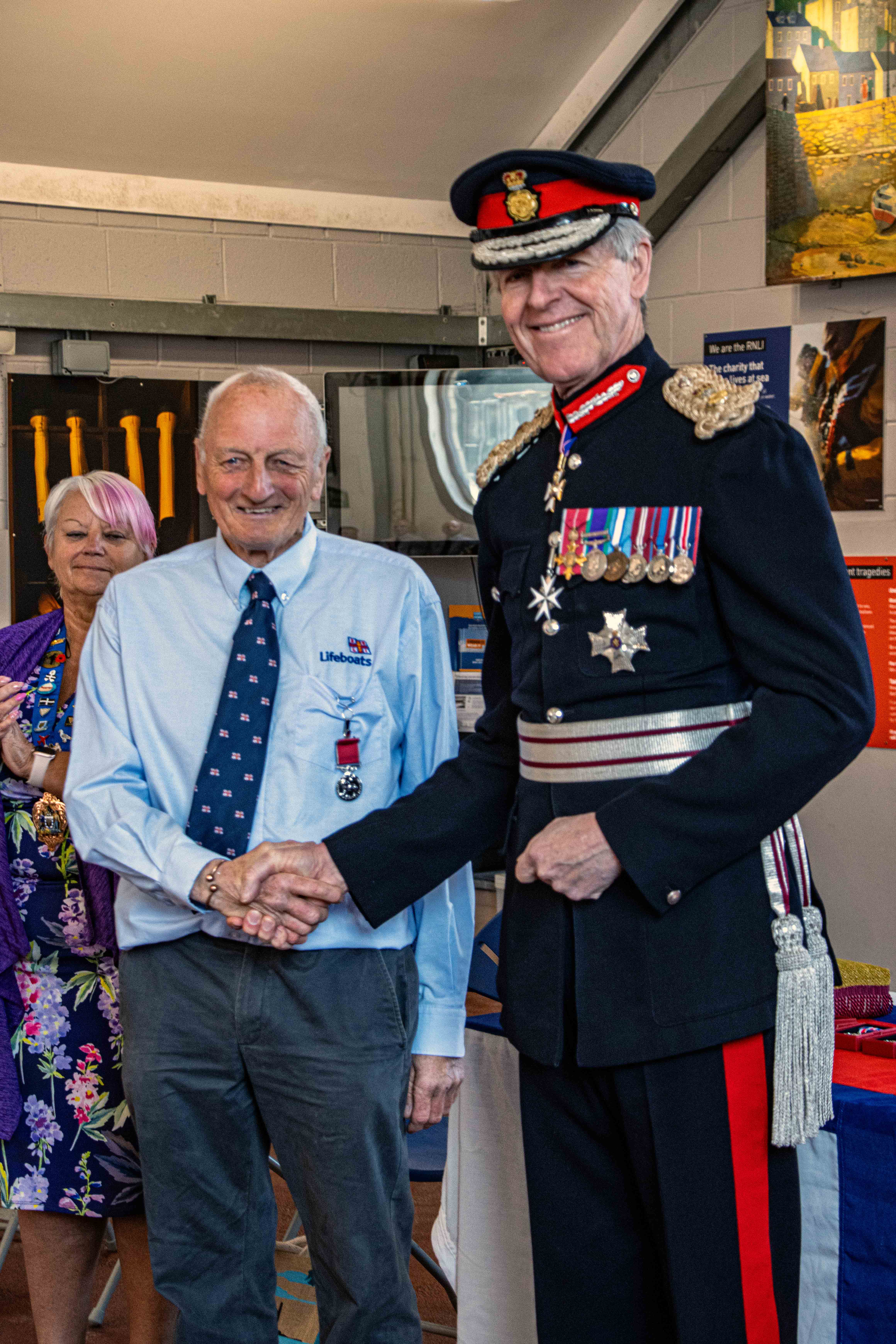 David Haines with the Lord Lieutenant of Cornwall Colonel Sir Edward Bolitho