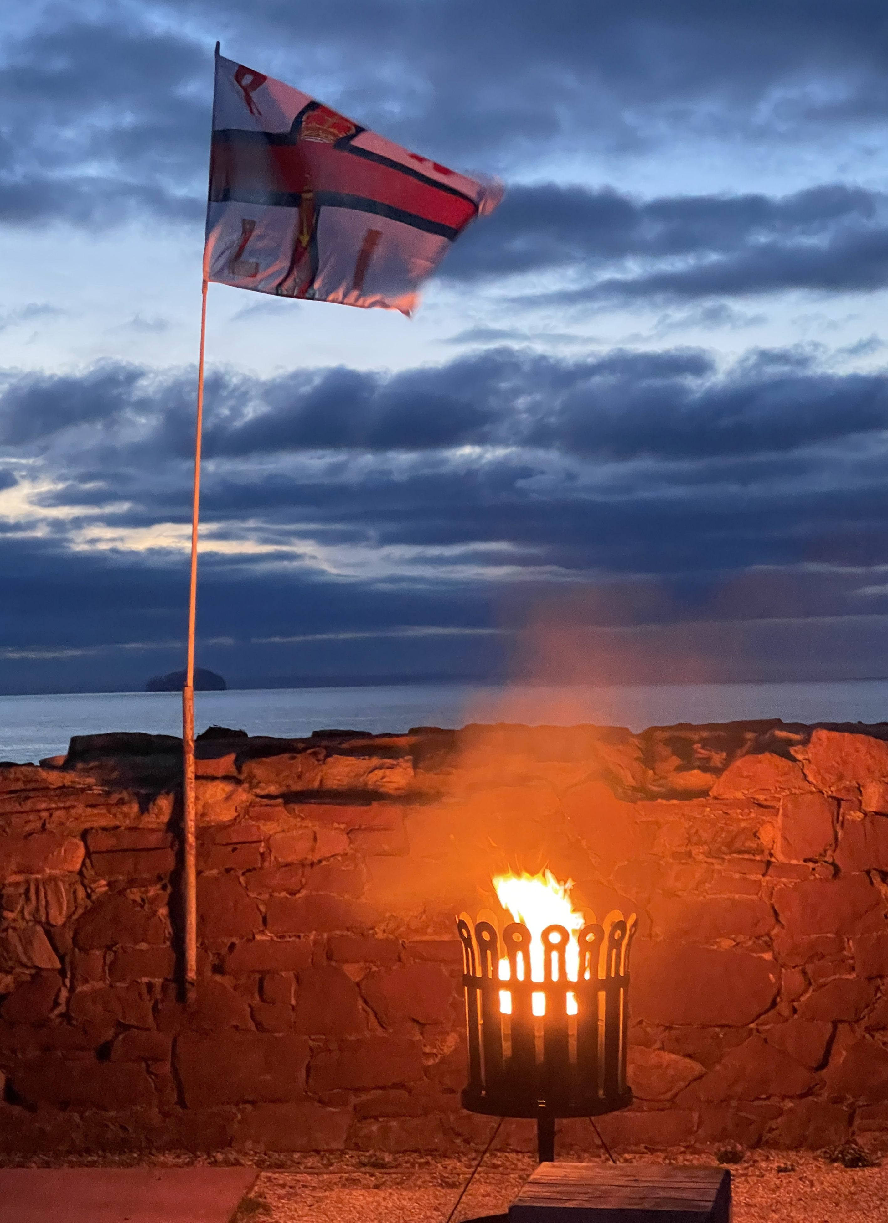 Fire in a brazier.