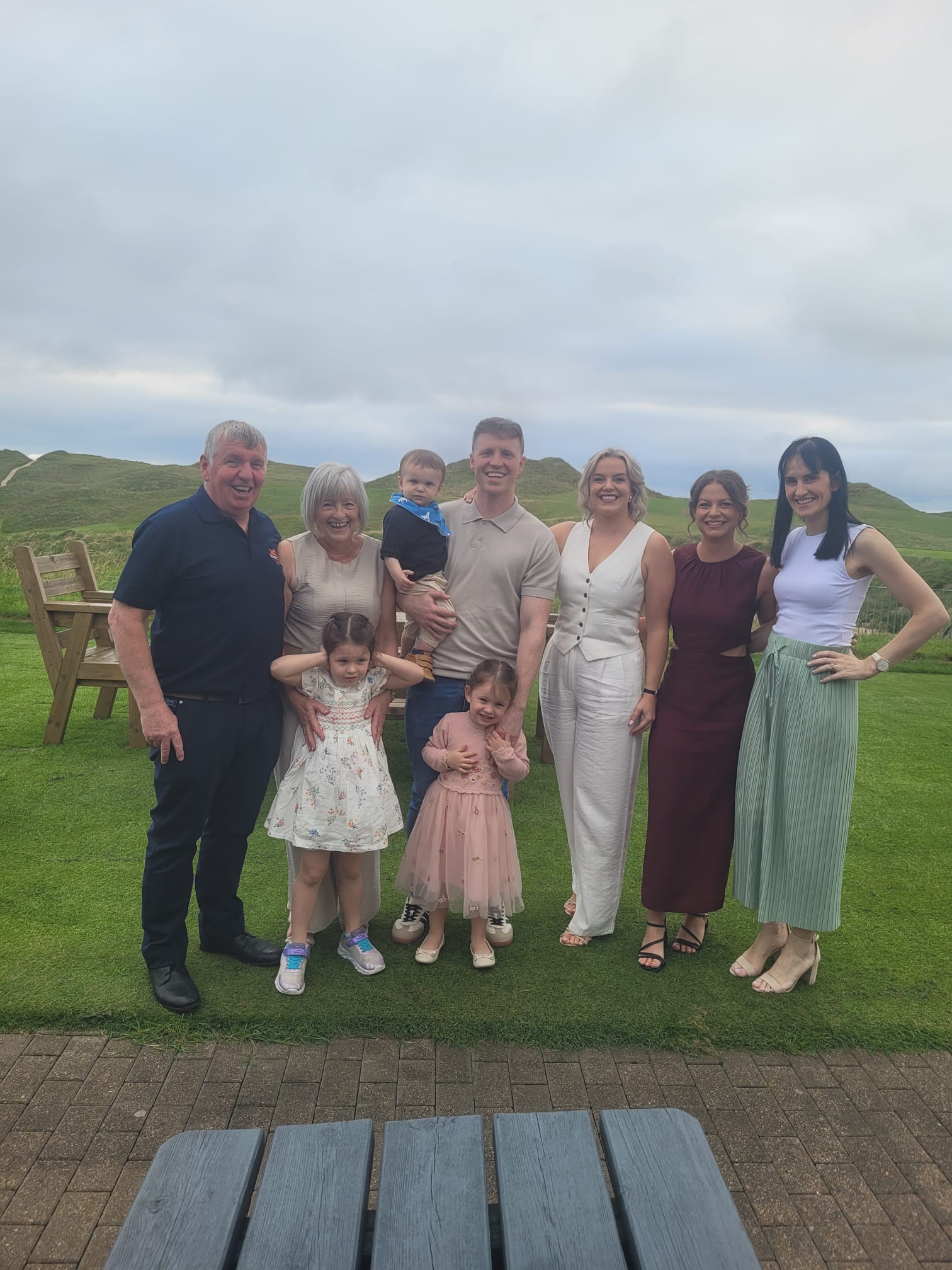 James pictured with his family at his recent retirement function
