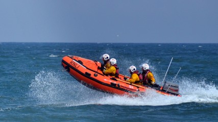 North Berwick RNLI's D class inshore lifeboat afloat
