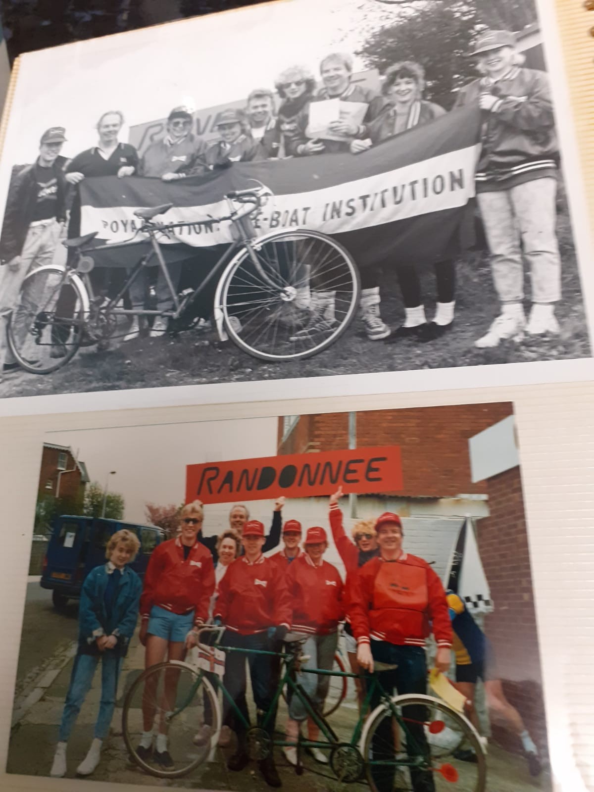 Norman and Sally Daniells with other fundraisers on a cycle event 