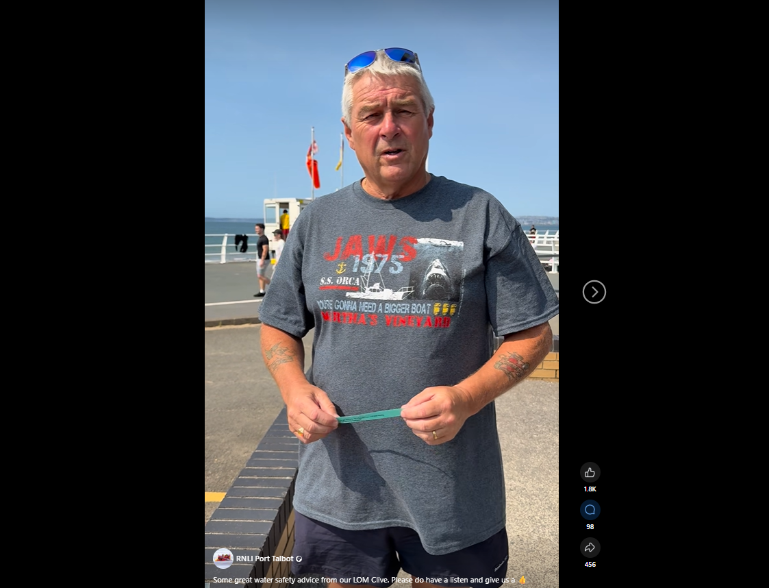 Still from Facebook reel of Clive presenting to camera