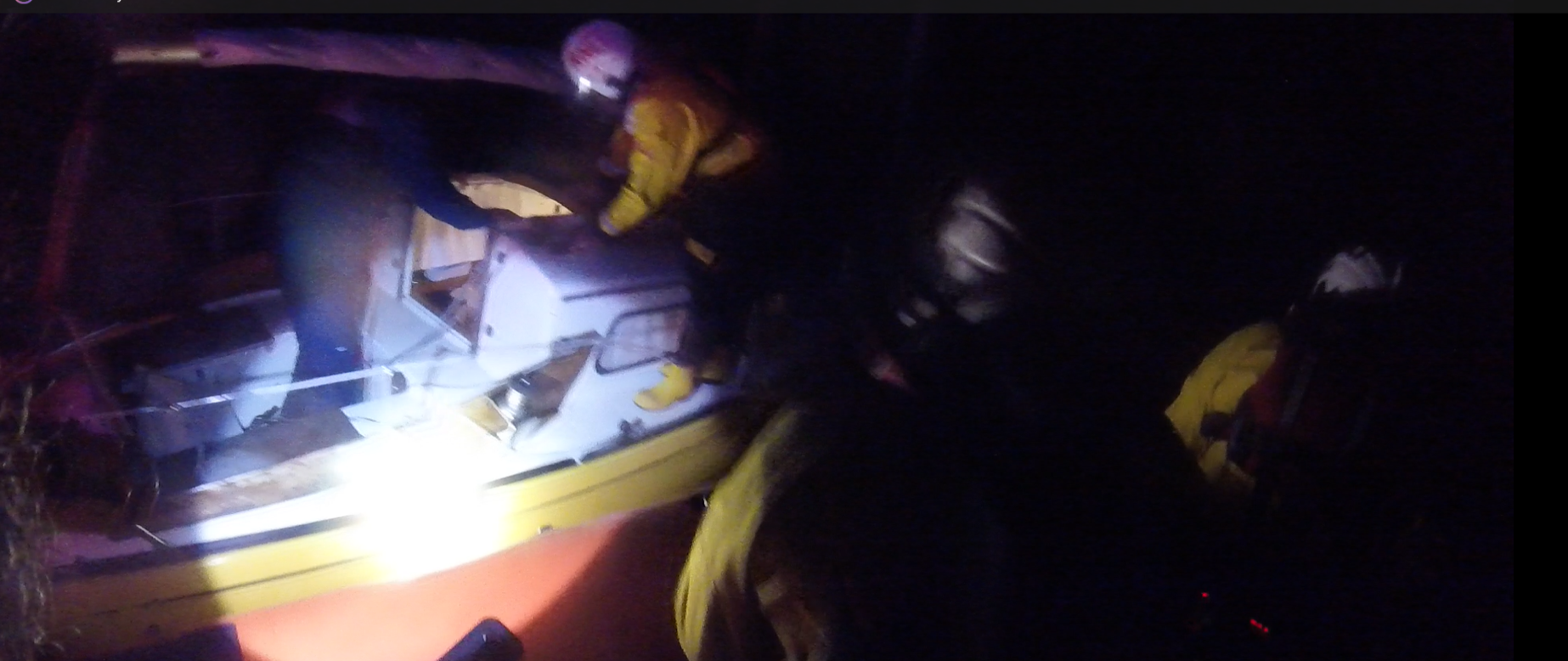 Walmer crew member boards casualty vessel