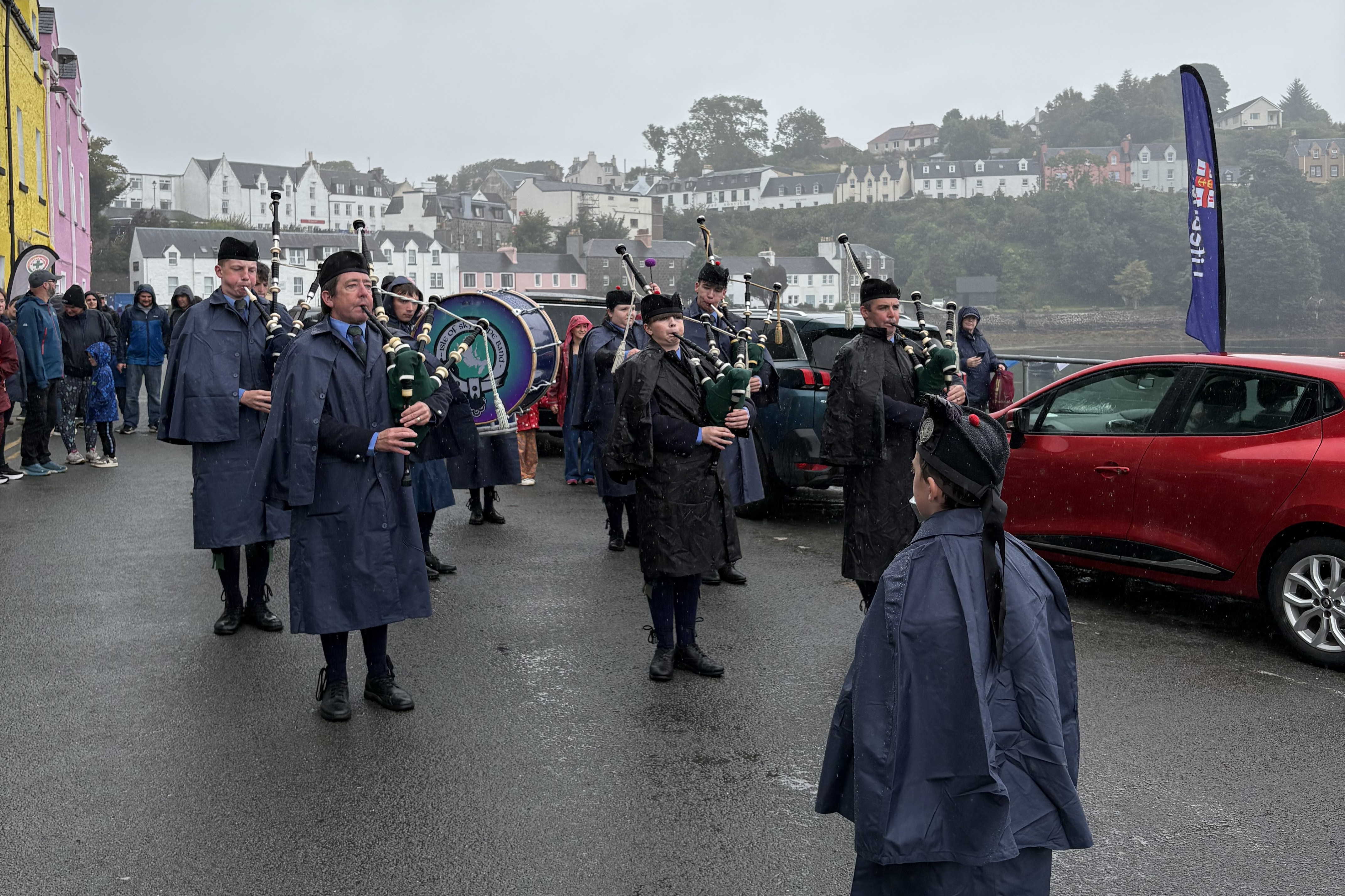 The Isle of Skye Pipe Band opening the Portree RNLI Open Day 2025