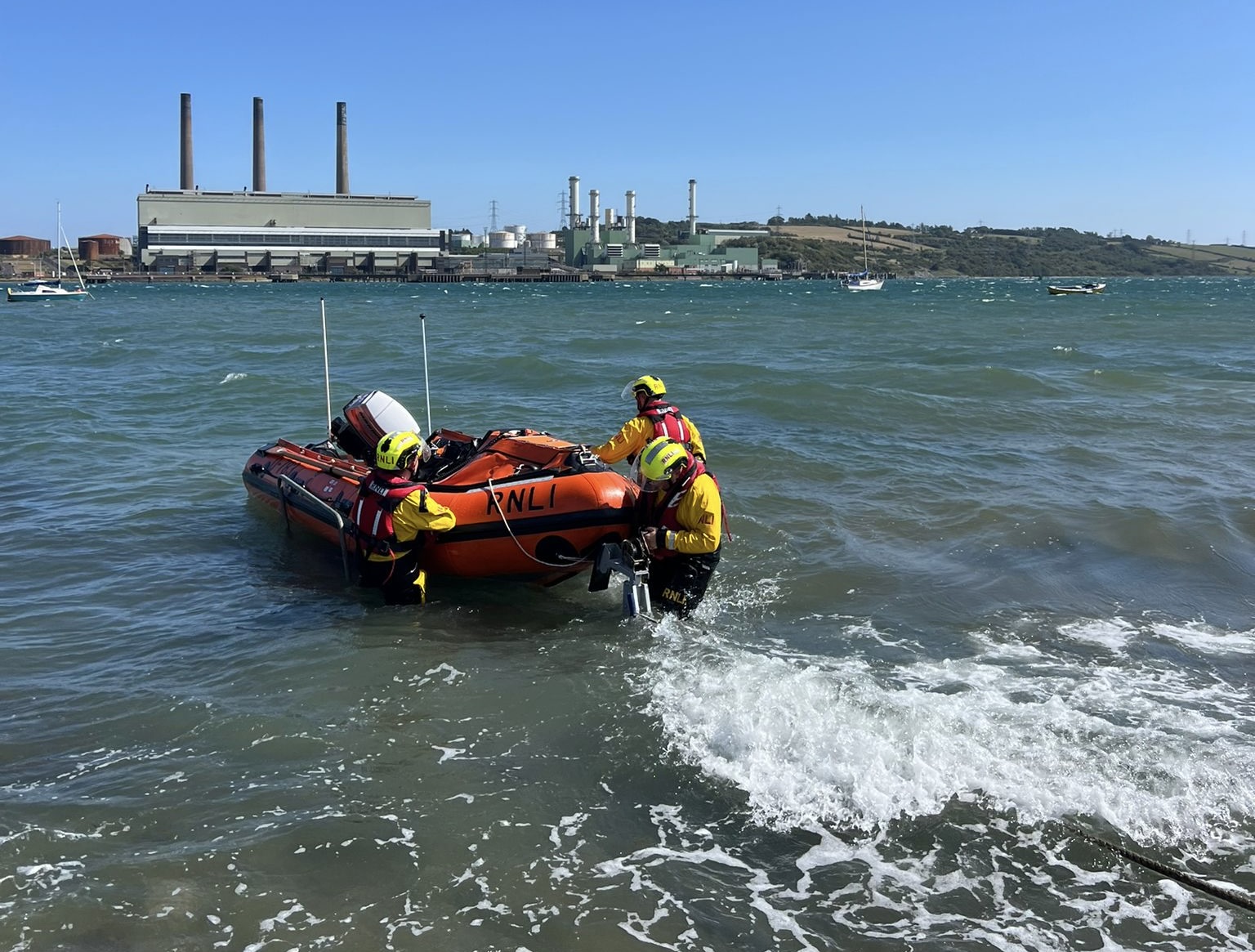 Larne Volunteer crew launching this afternoon (25 August)