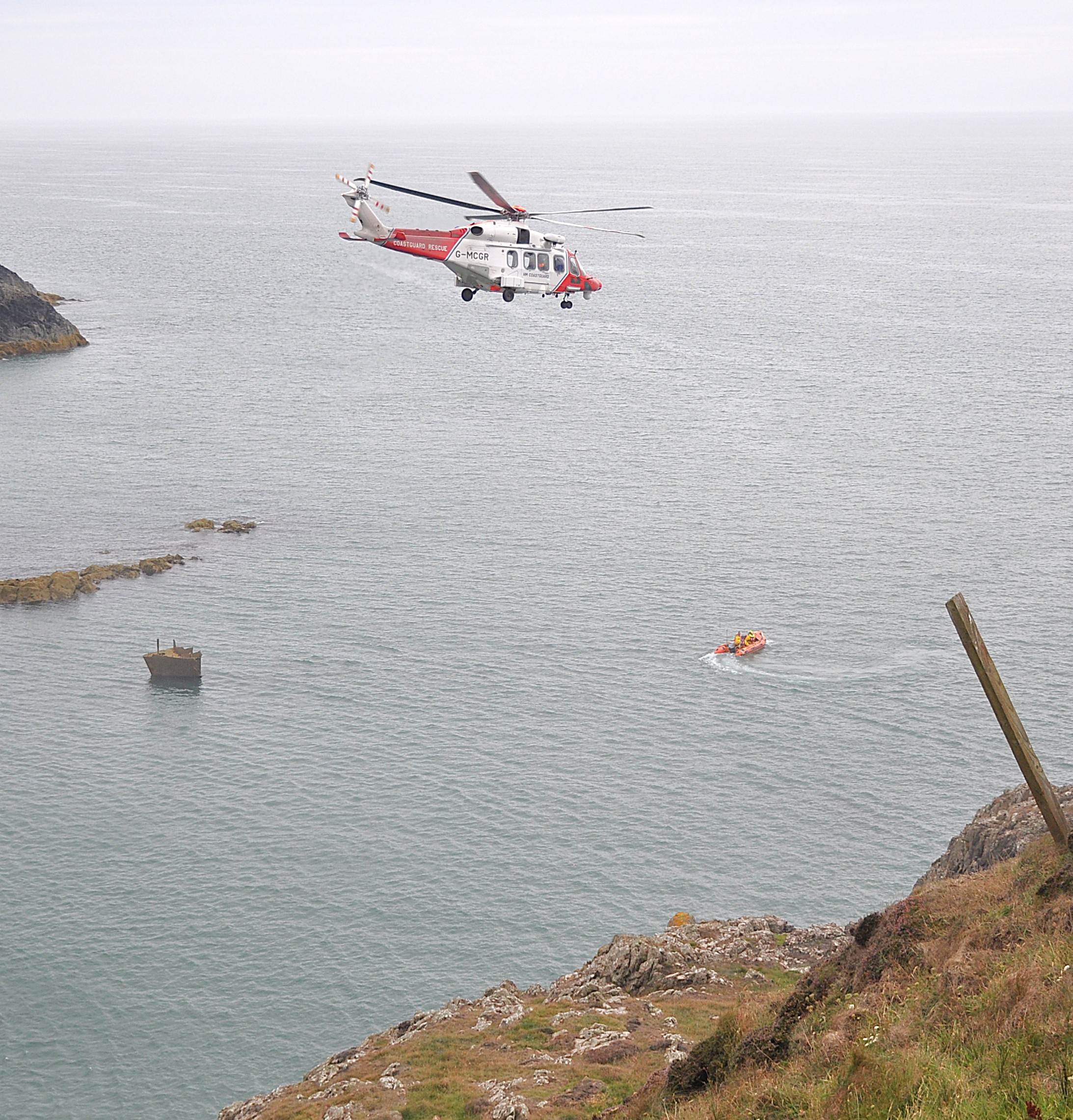 Stranraer RNLI lifeboat and HM Coastguard react to incident at lighthouse