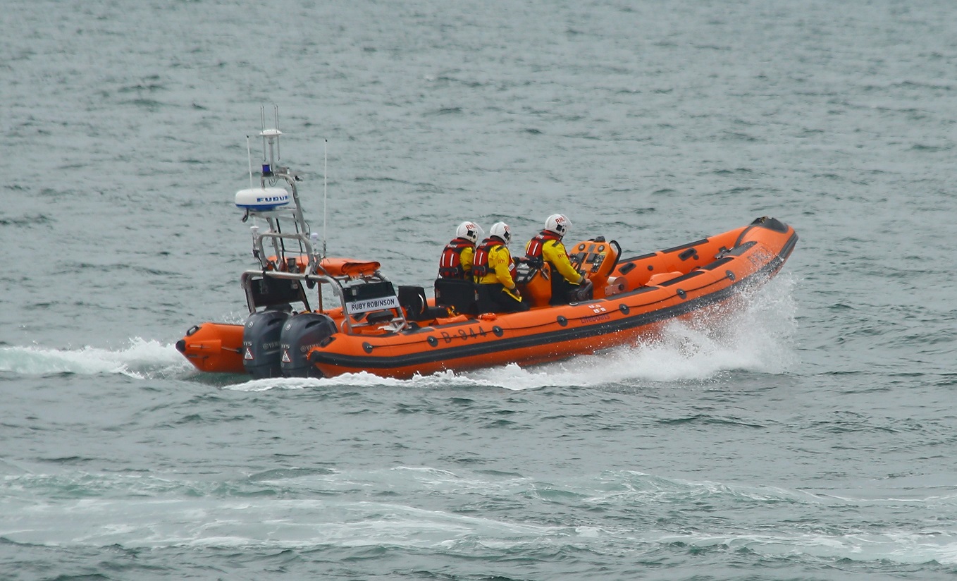 Bangor RNLI's inshore lifeboat at sea