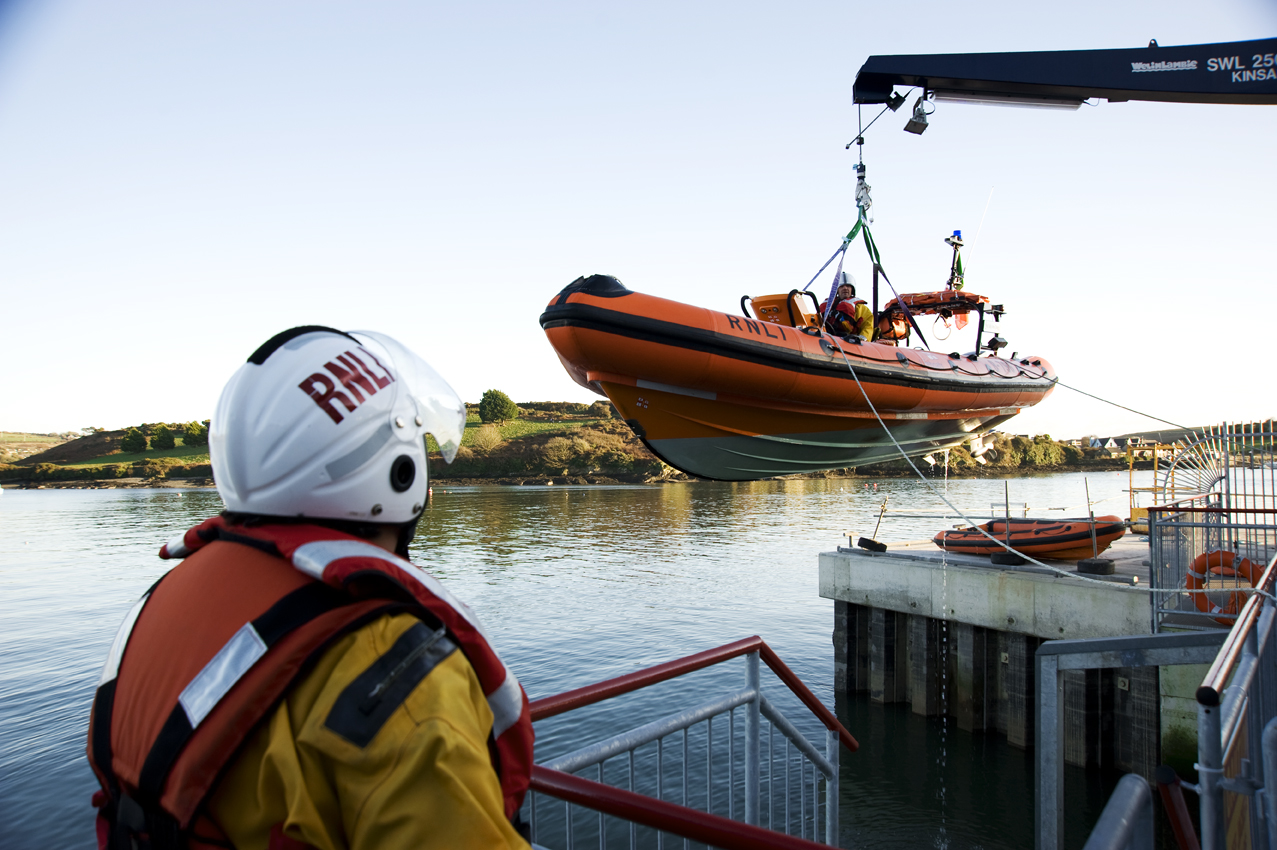 Kinsale lifeboat launching on exercise