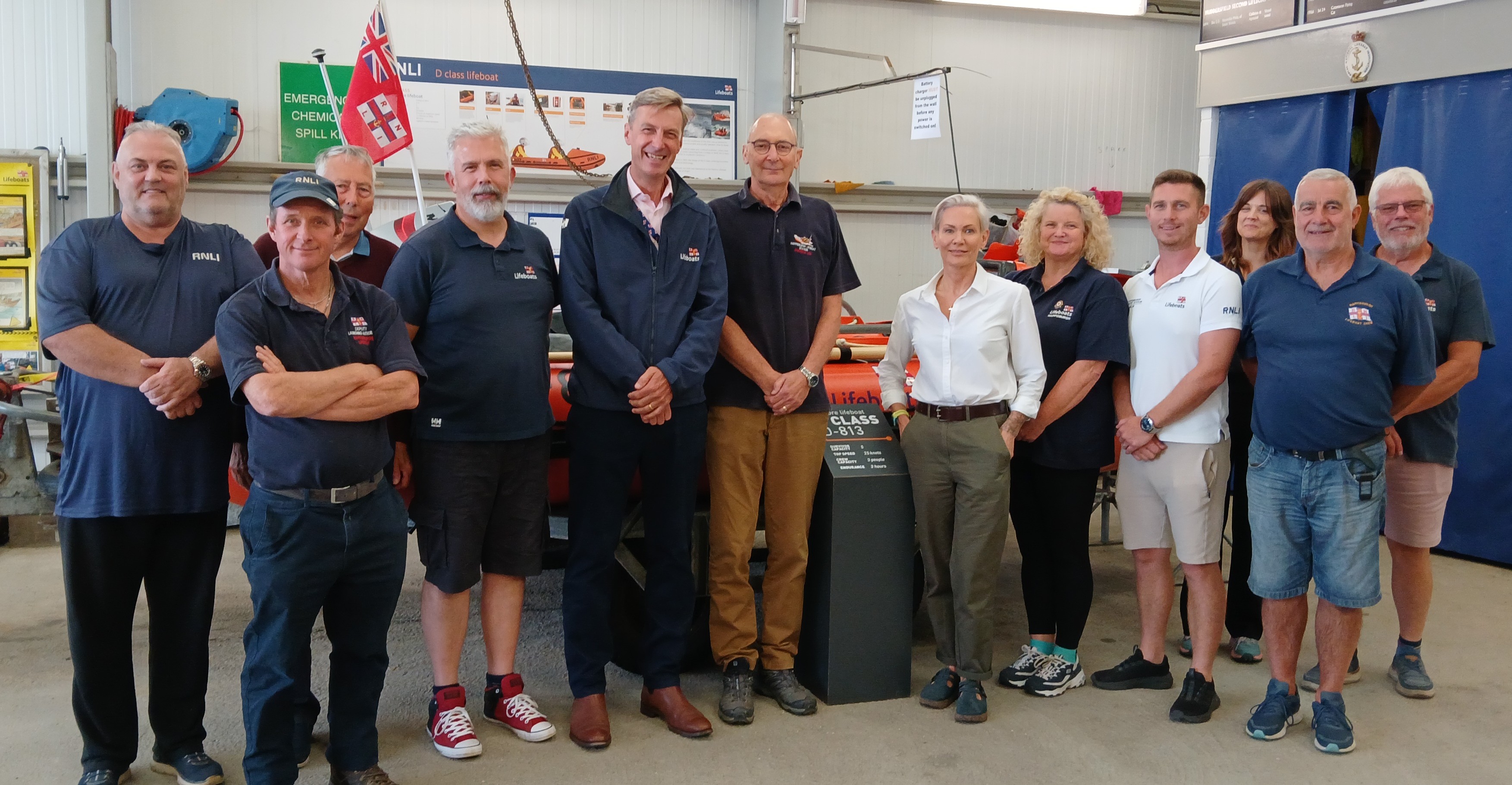 Peter Sparkes CEO of the RNLI with Rebecca Felton Head of Region with the Stations Volunteers