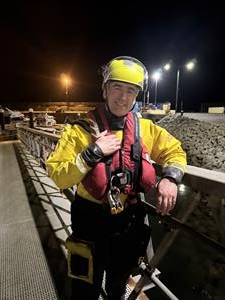 Fenit RNLI's Ciaran Forde pictured in lifeboat gear