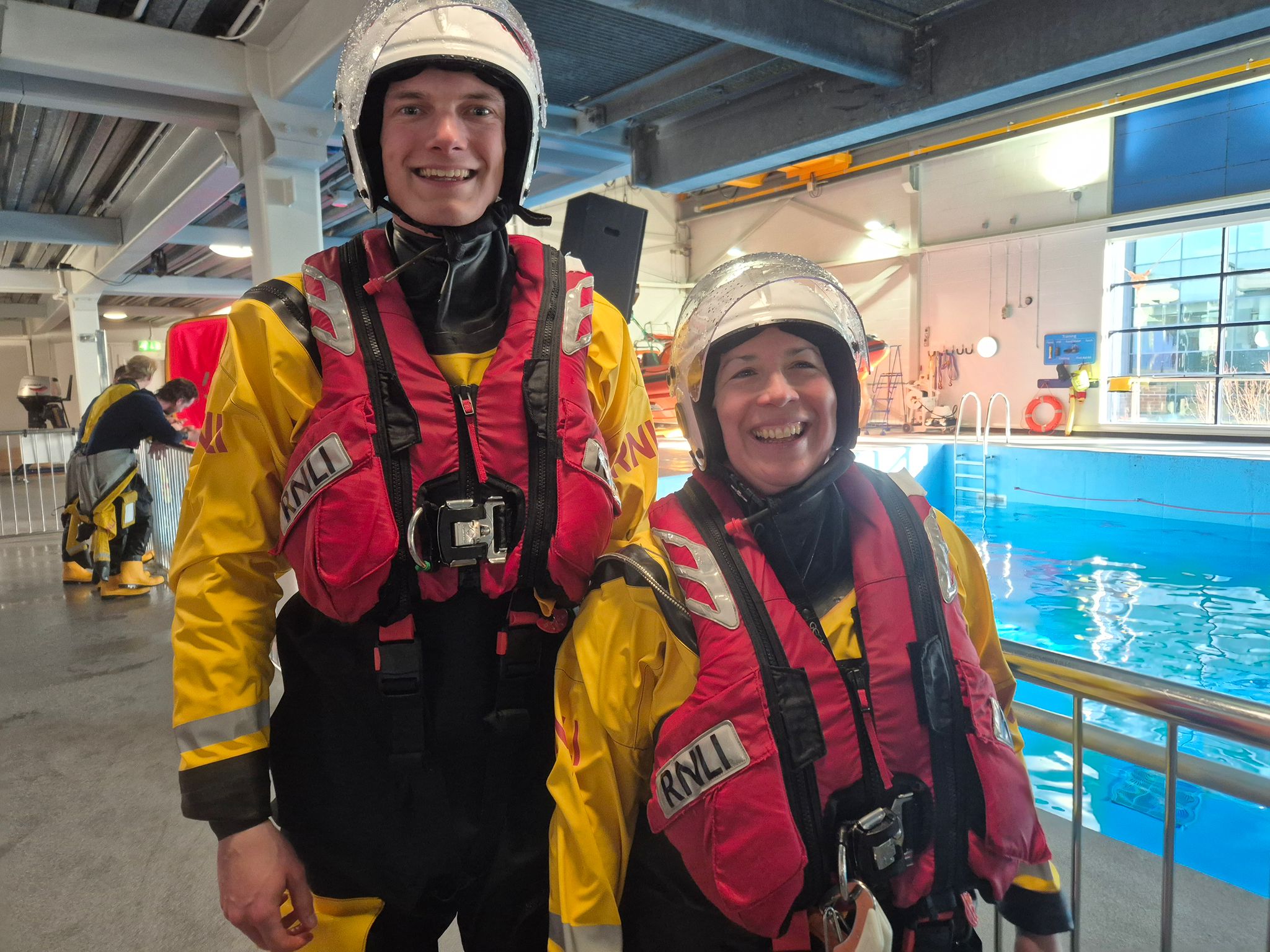 Harry and Emma completing their lifesaving course.