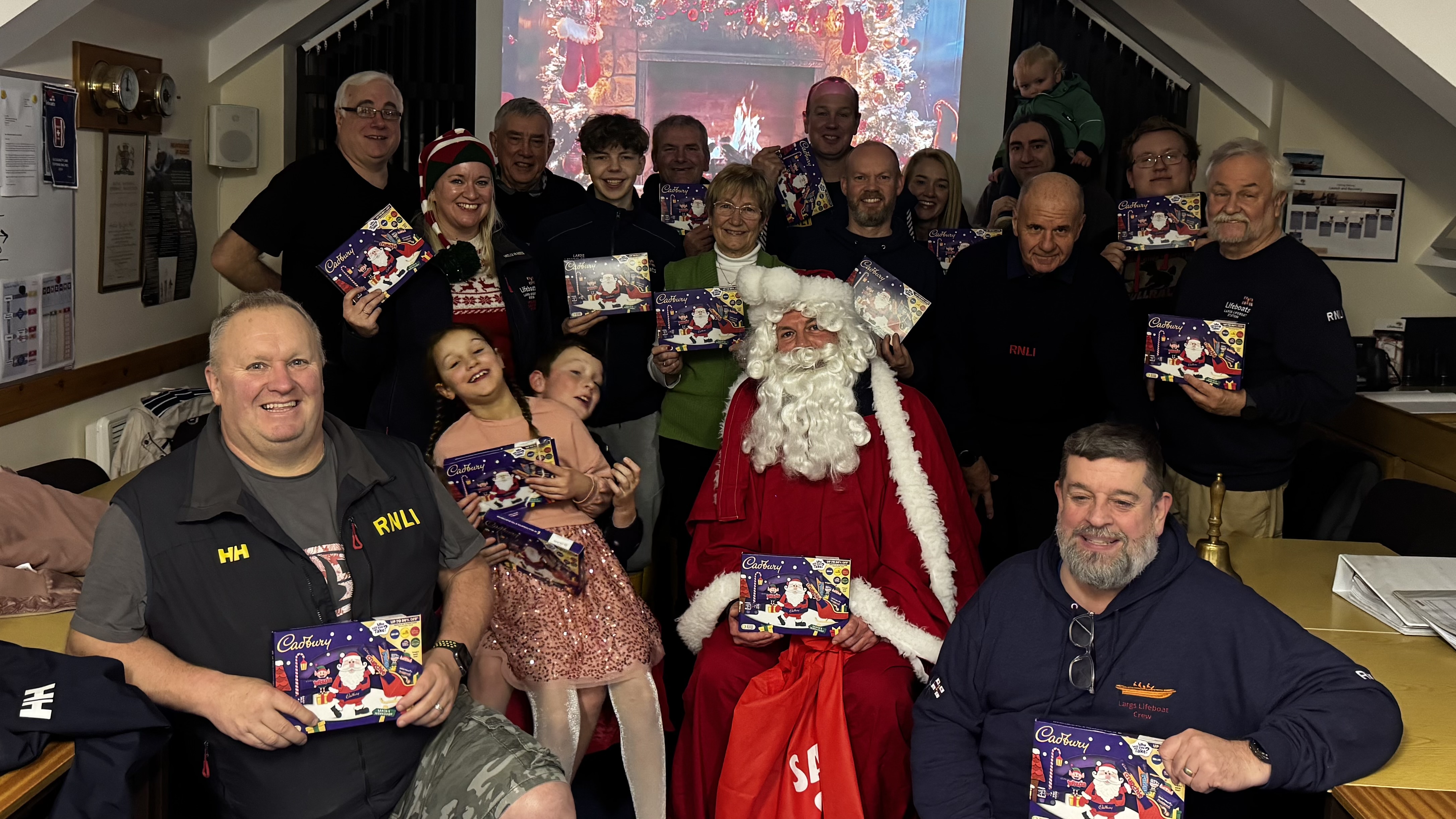 Santa with crew and their families