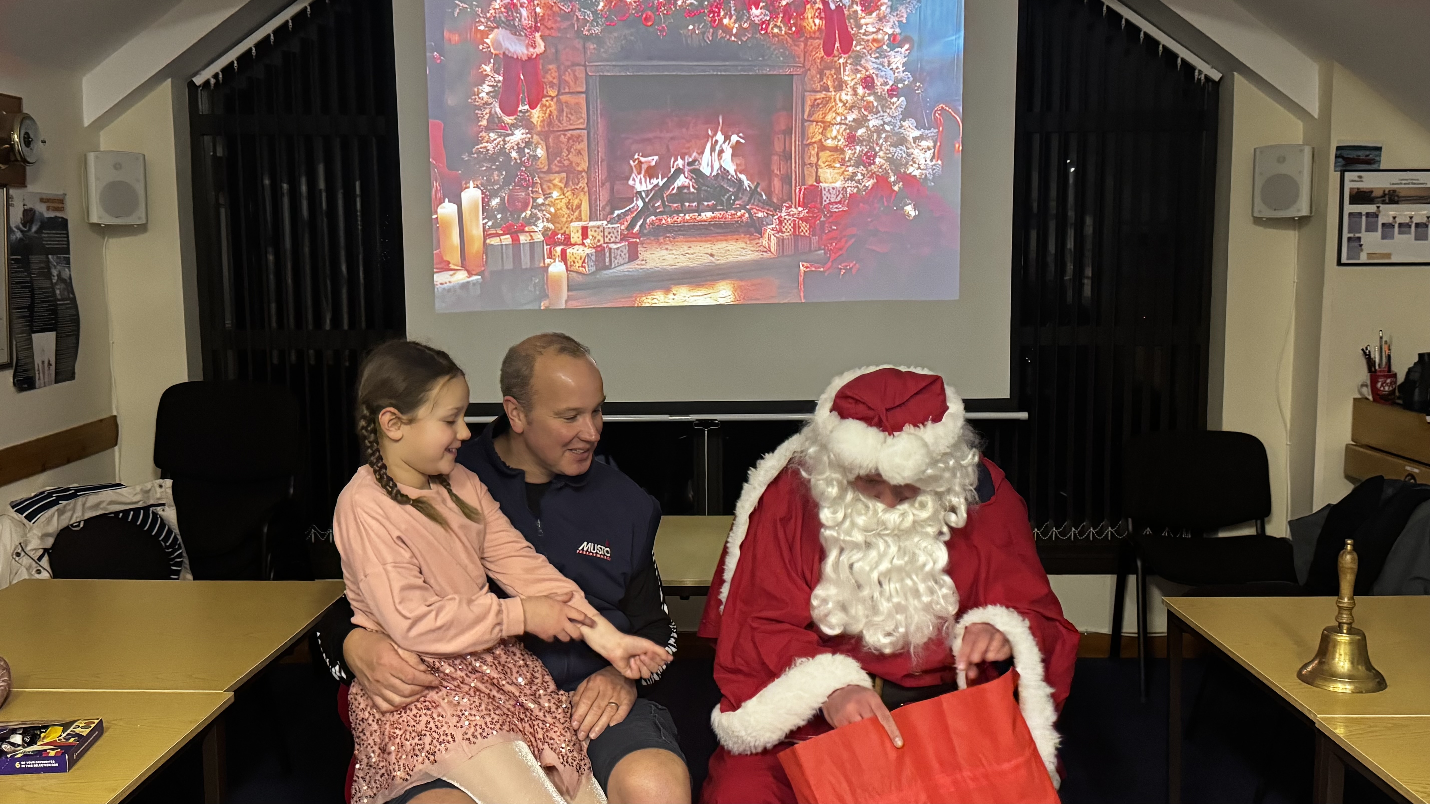 Santa with crew and their families