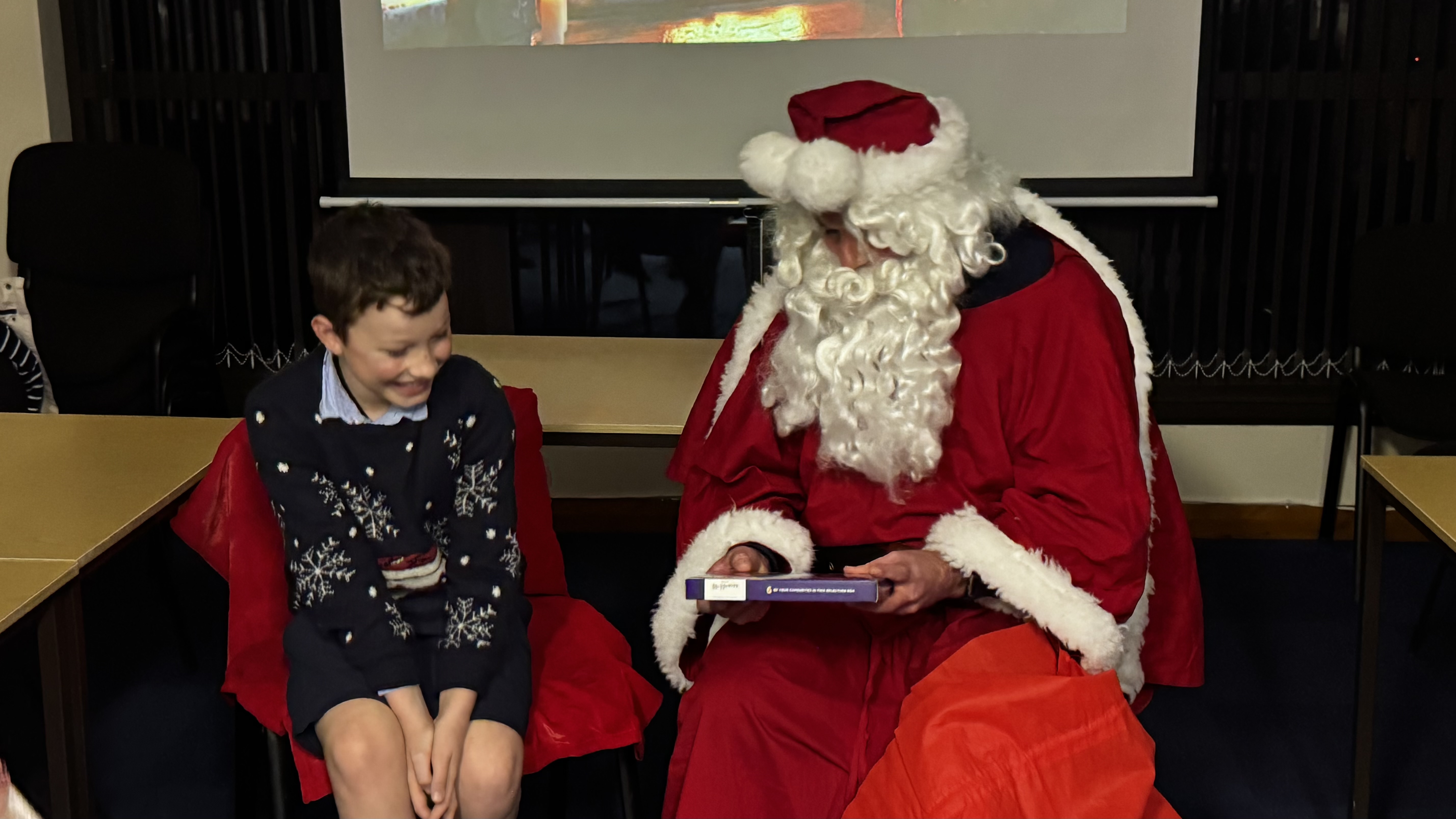 Santa with crew and their families