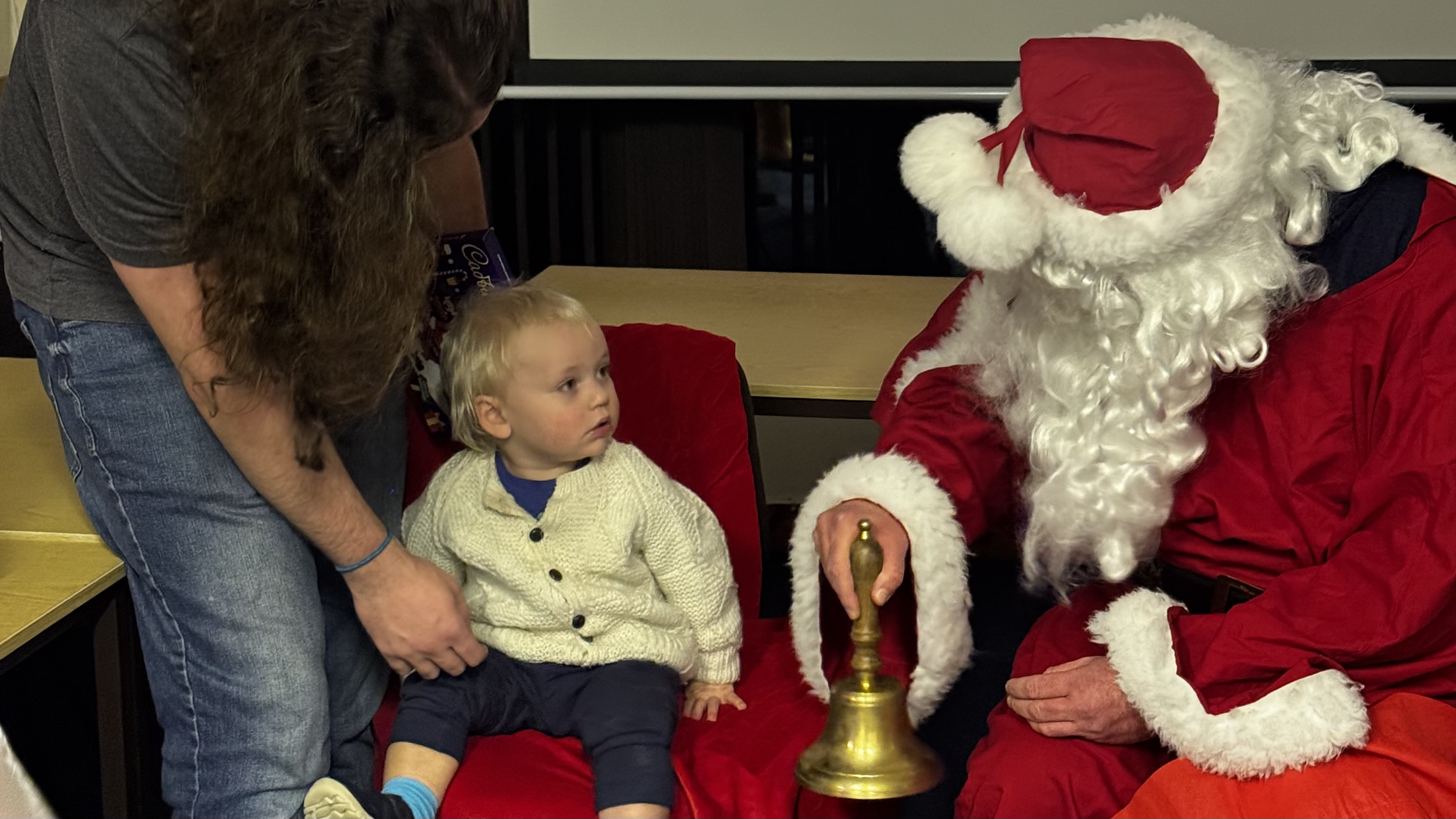 Santa with crew and their families