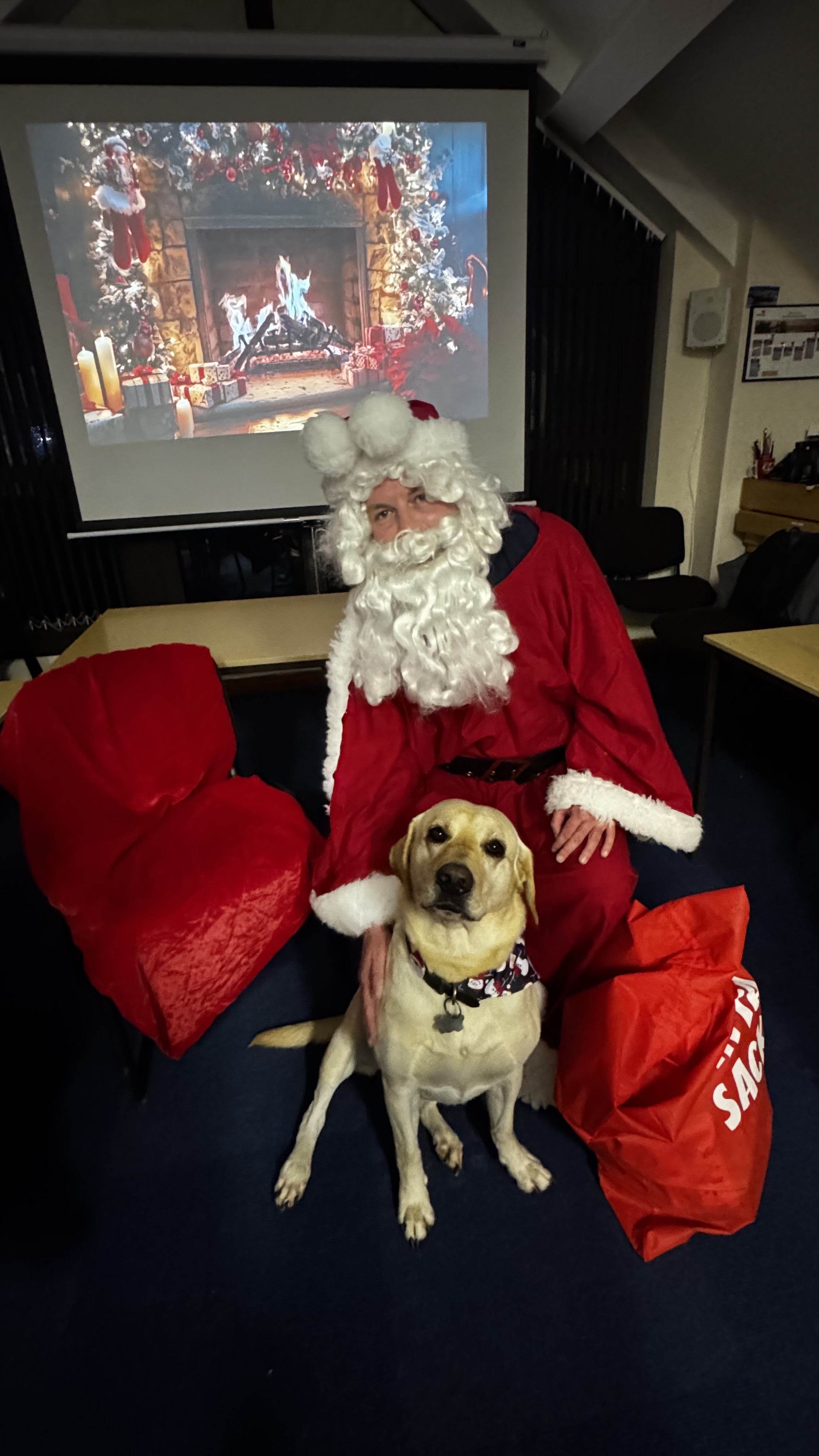 Santa with crew and their families