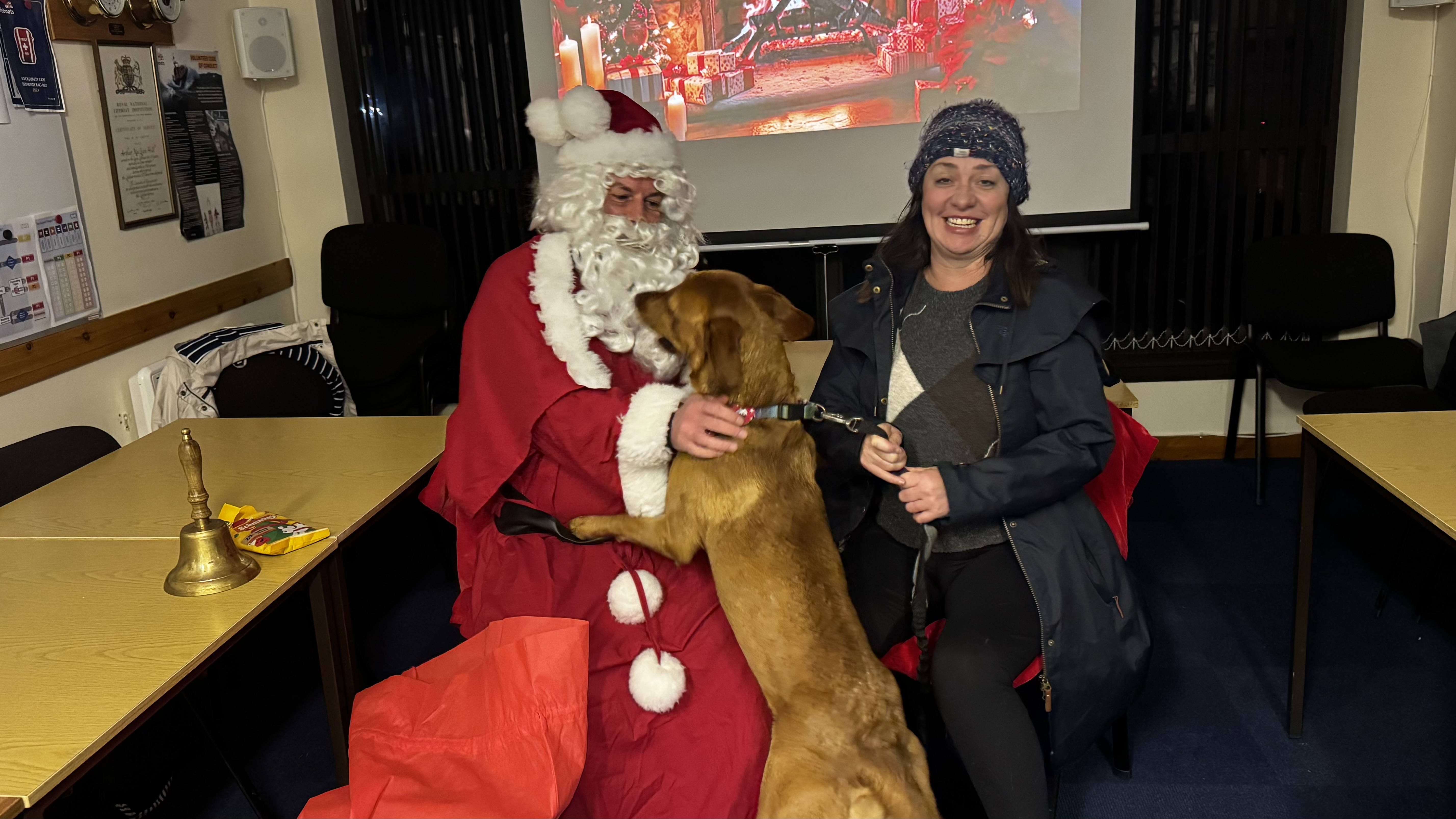 Santa with crew and their families