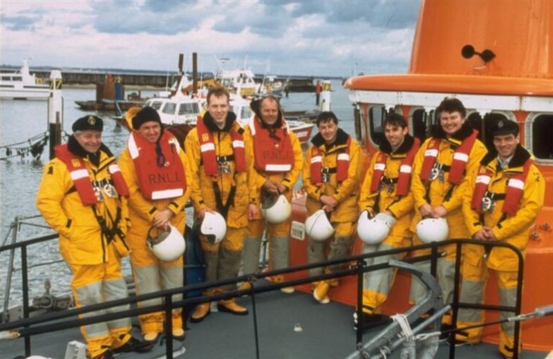Archived photo of Yarmouth RNLI crew. Rob Scott is second in on the right