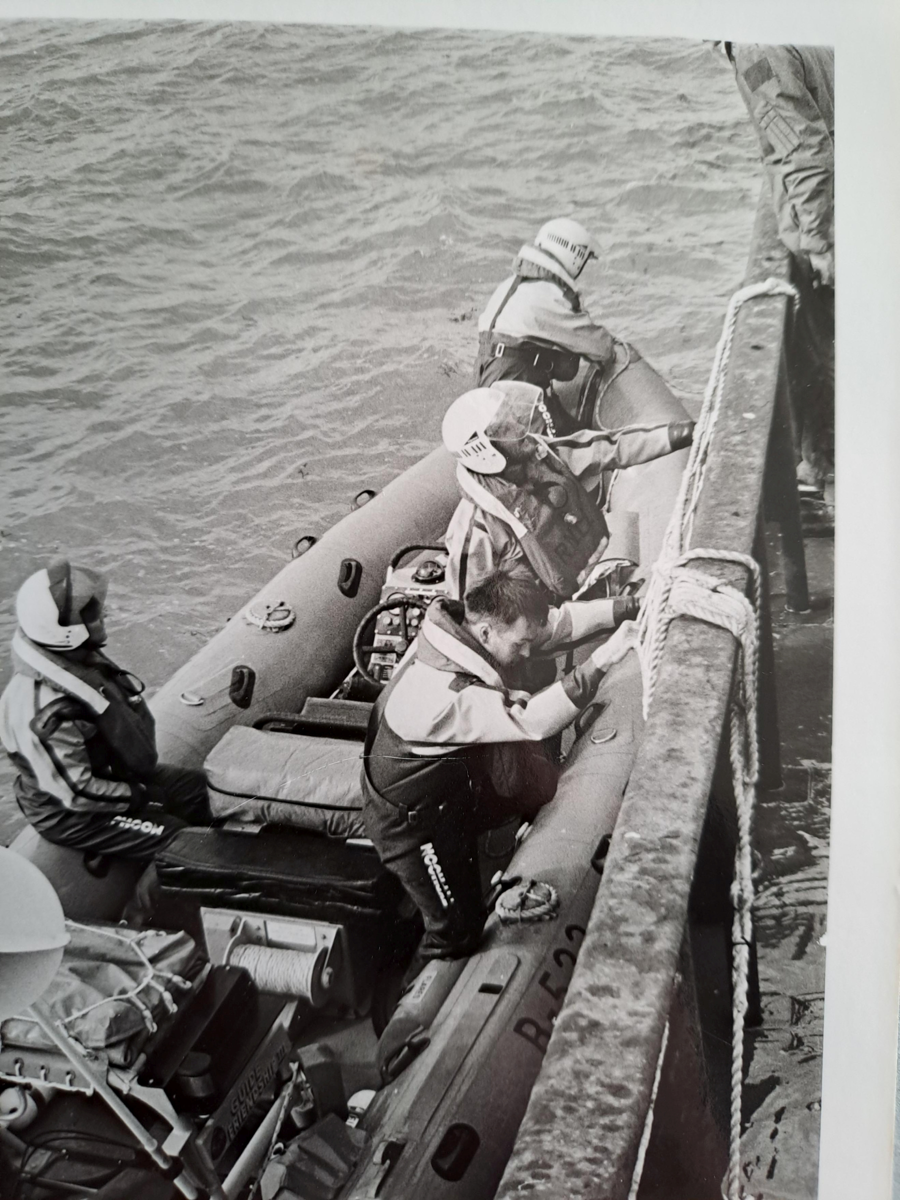 Mike Judge (Second from top) onboard one of the station's Atlantic 21 lifeboats