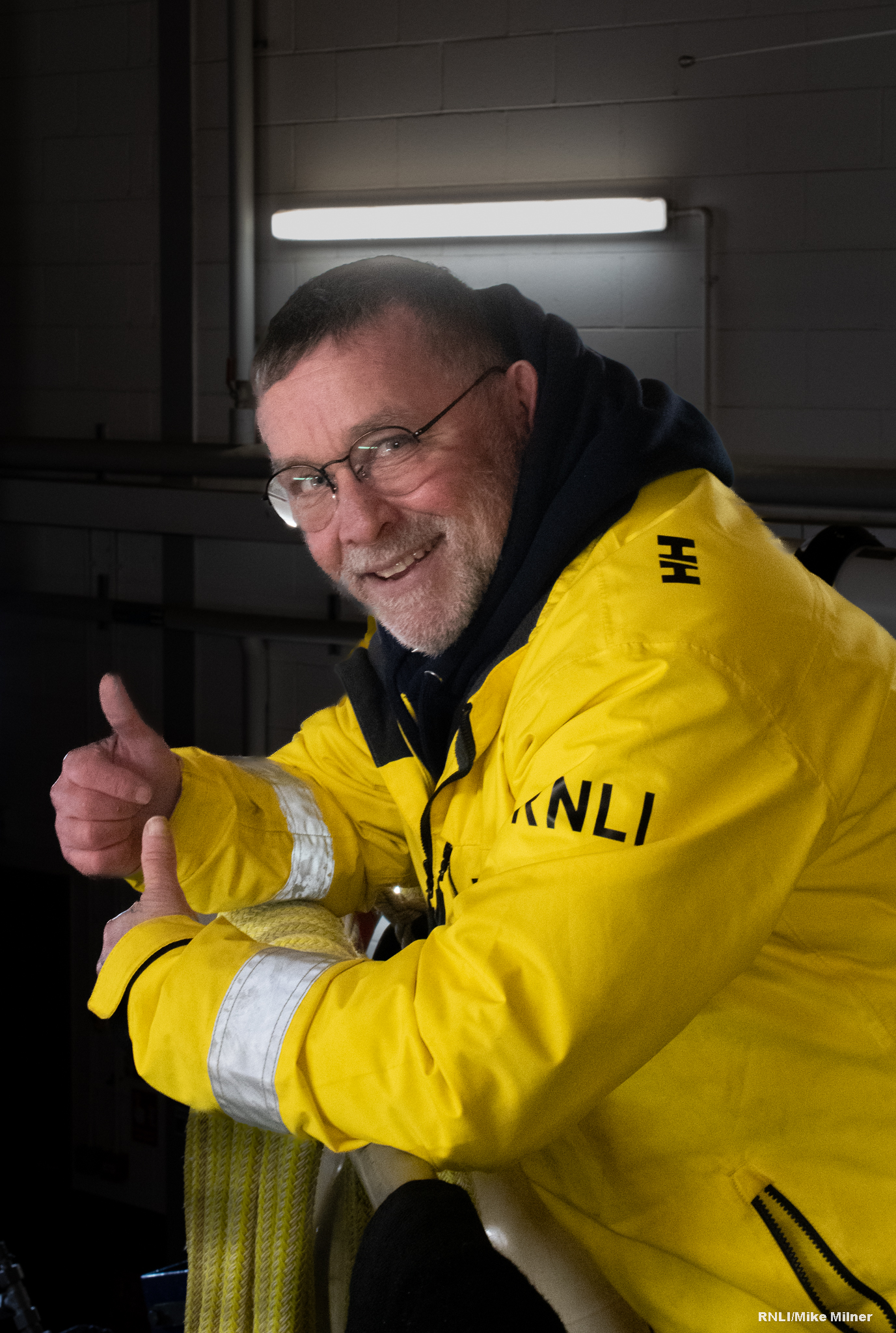 Volunteer Bridlington RNLI Coxswain - Sean Cheston, after fishing boat tasking.