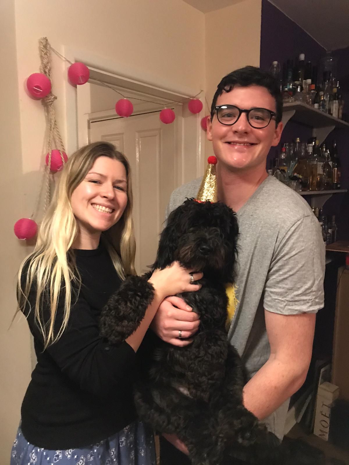 Lola and her family back at home