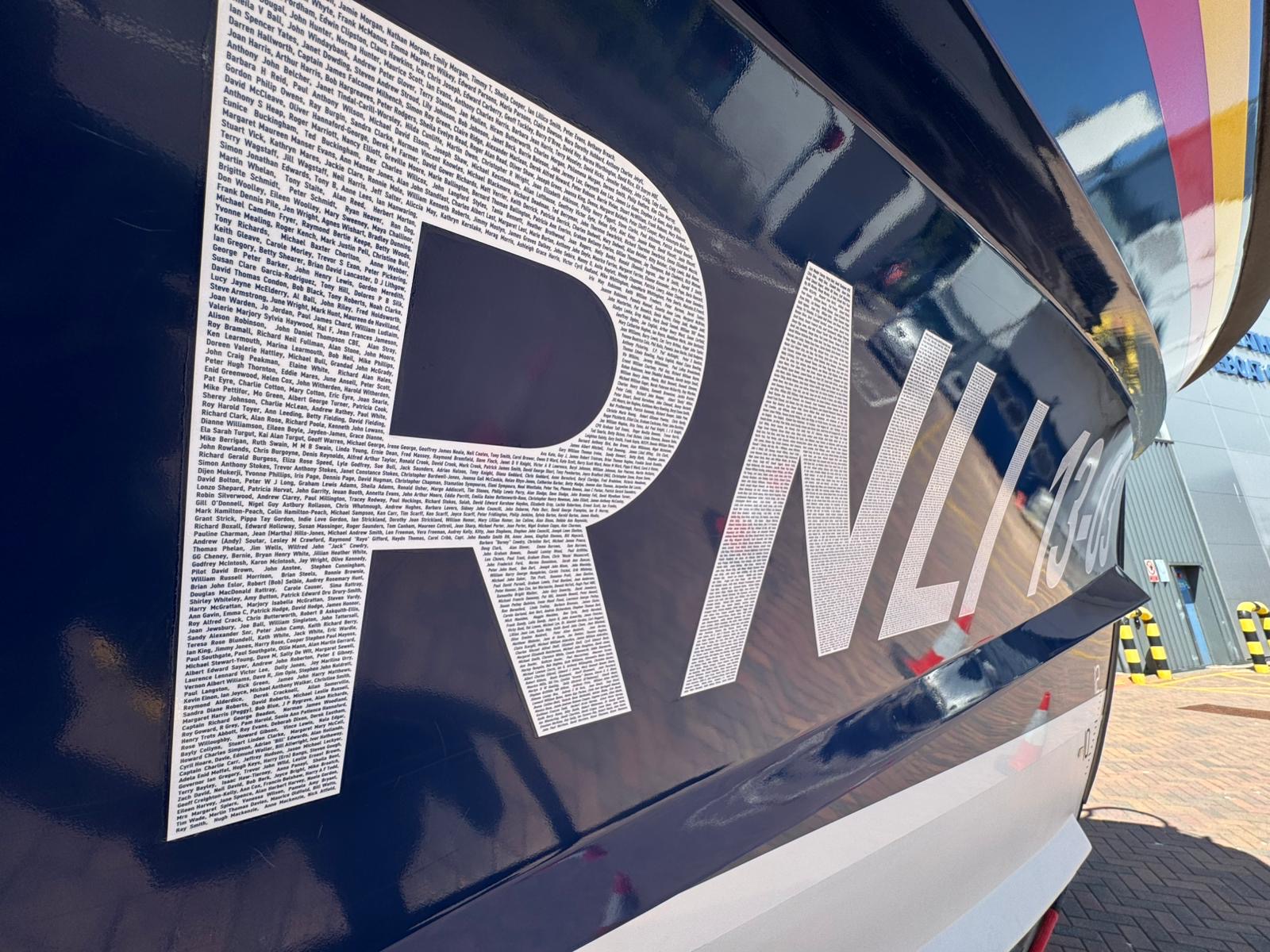 Close up of Launch a Memory names on 13-03 R and J Welburn