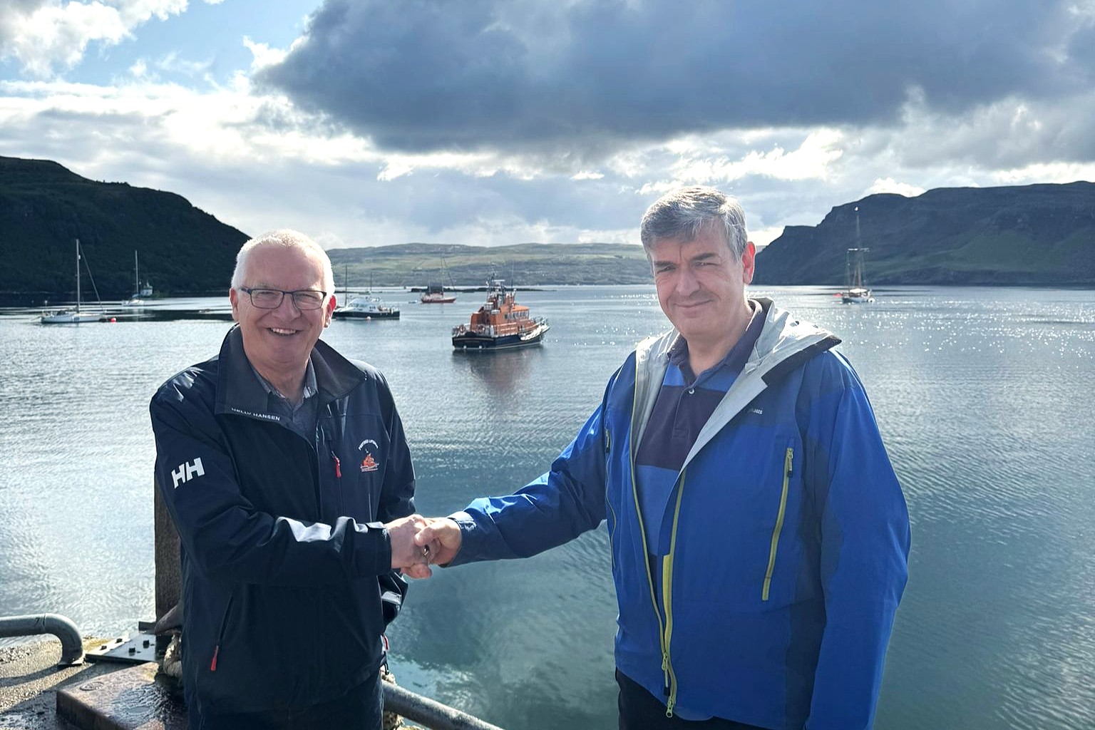 John Ellis and Douglas MacDougall at Portree RNLI