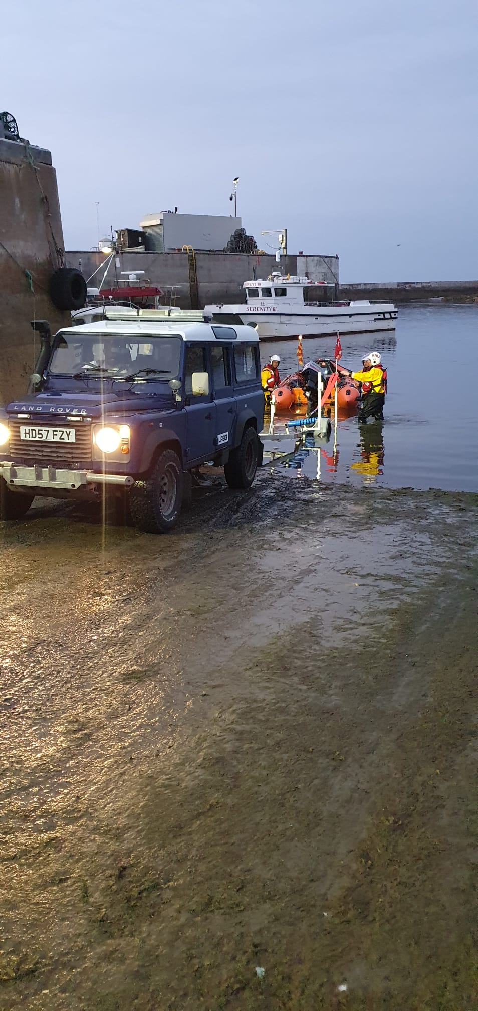 Seahouses RNLI volunteers work alongside land-based emergency services to ensure the casualty receives immediate care."