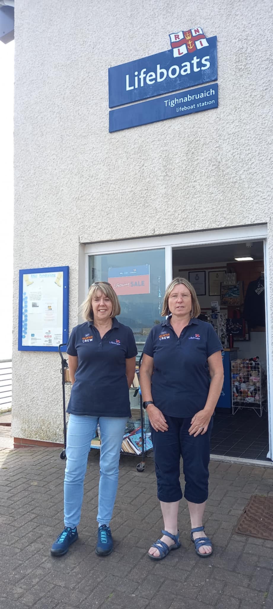 Sue and Jane on their regular volunteering shift covering the station shop