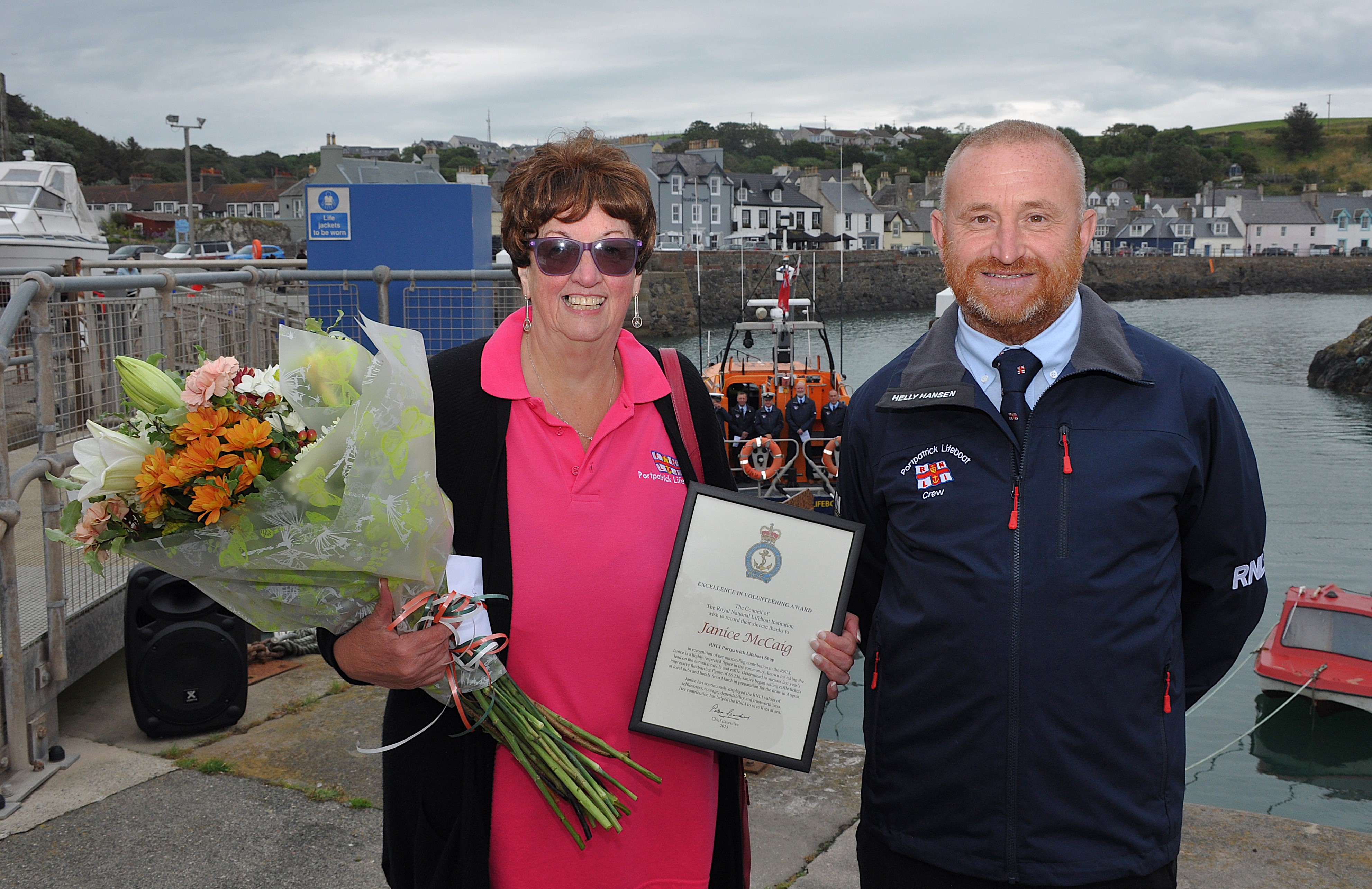 Presentation of certificate and flowers