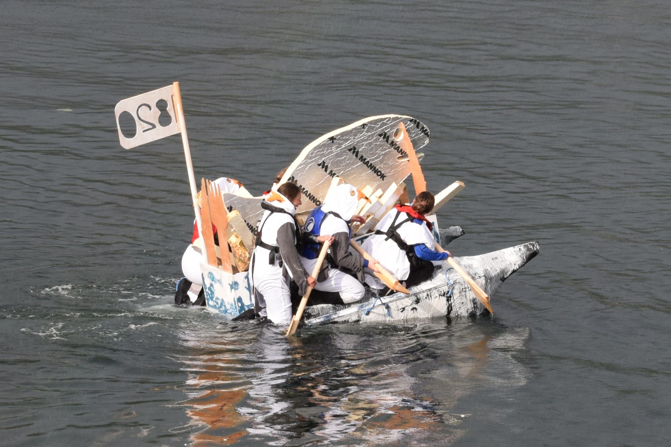 One of the rafts on the water in Portree