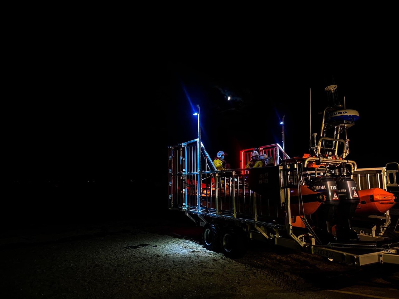 Beaumaris Lifeboat "Annette Mary Liddington" launching in the early morning