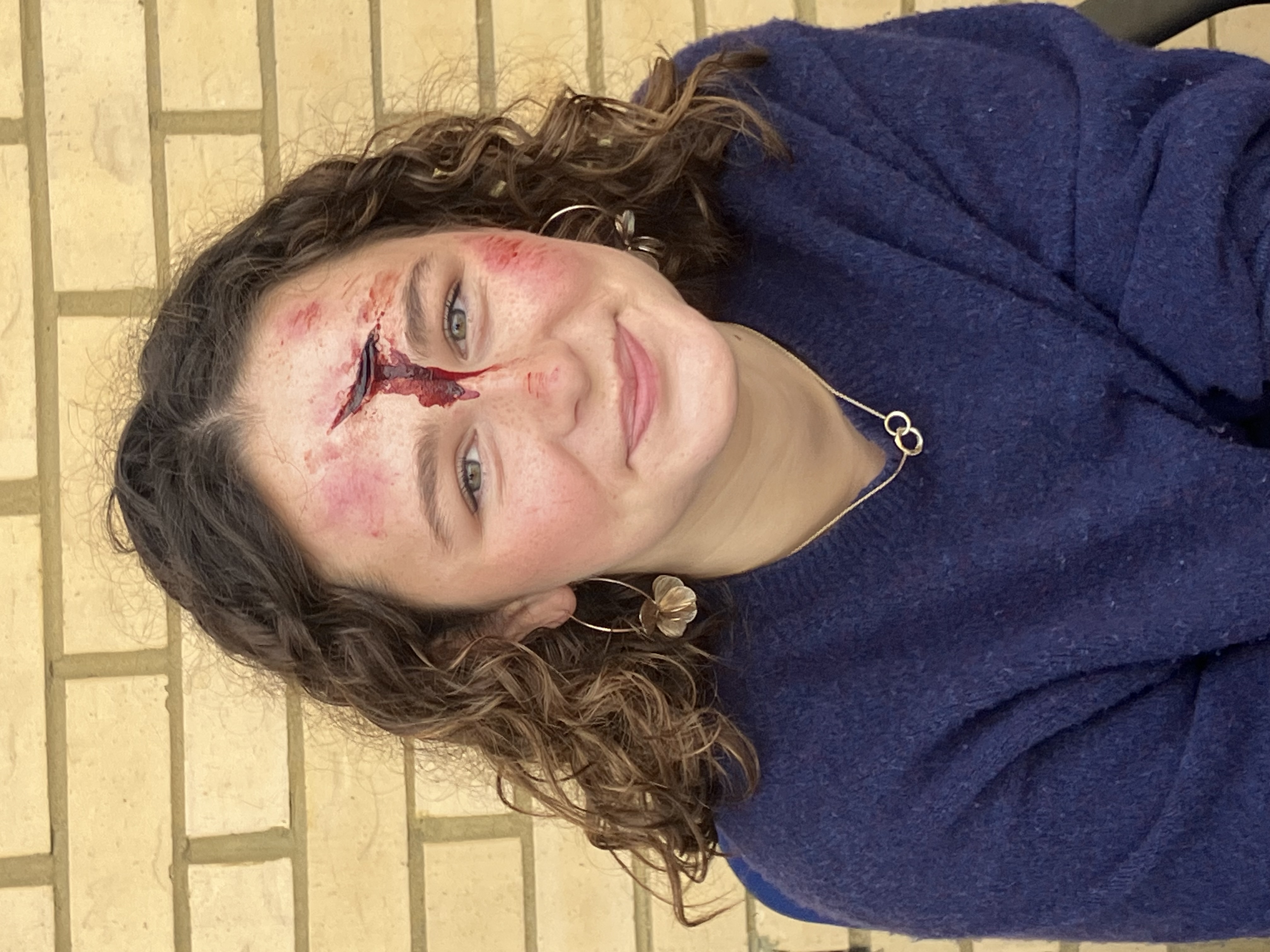 Girl with wound make up