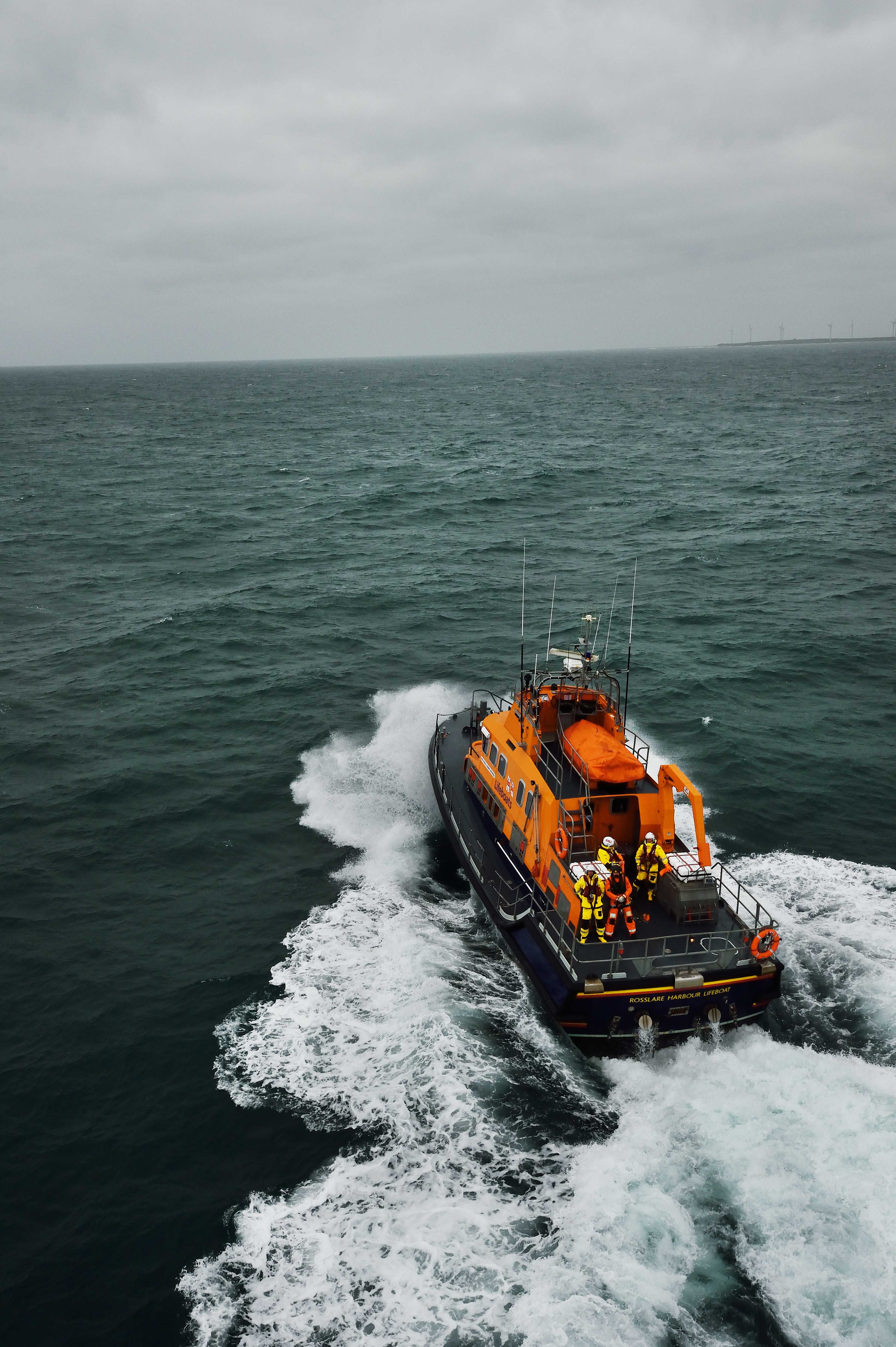 Rosslare Harbour RNLI's all-weather lifeboat at sea