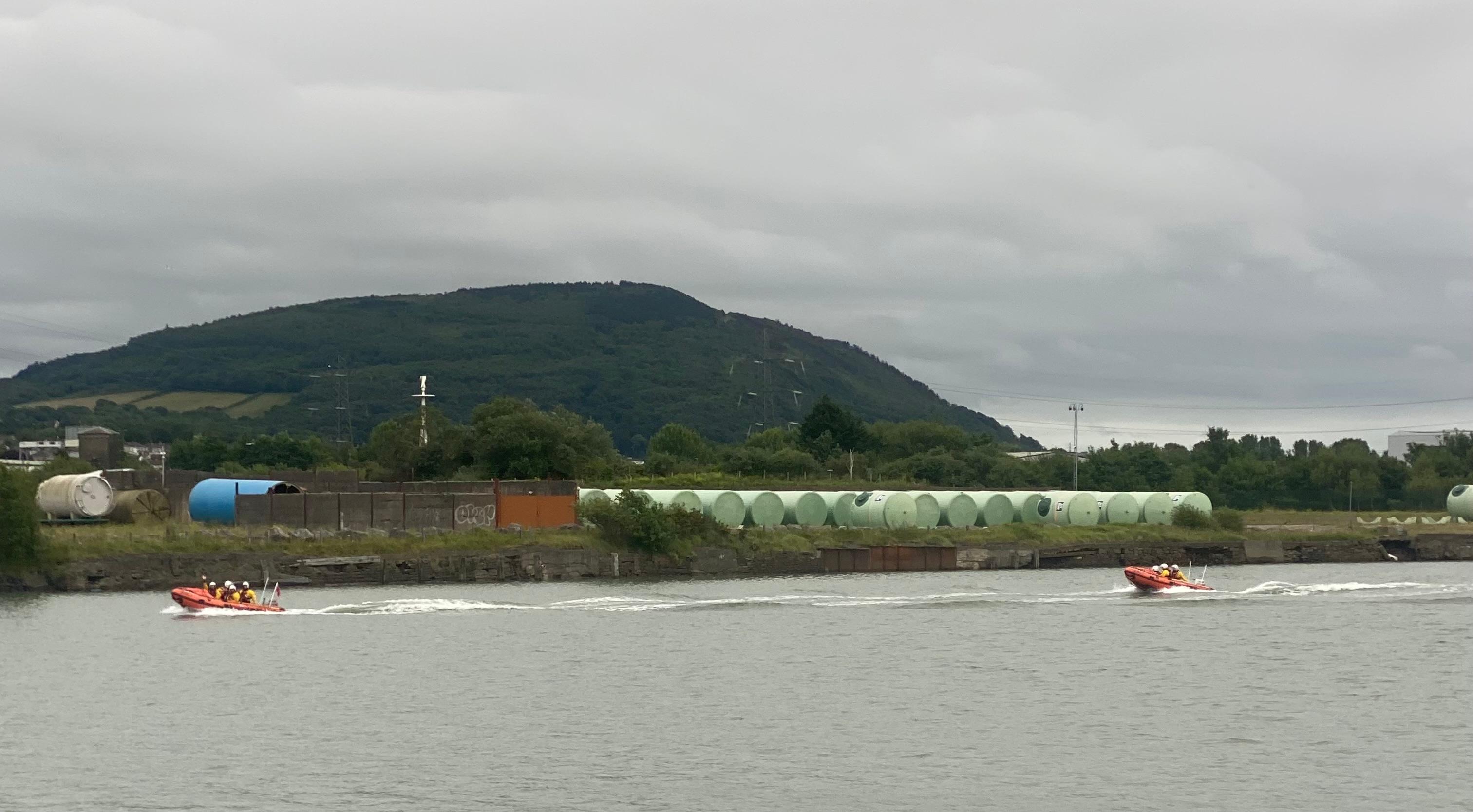 Port Talbot and Mumbles RNLI joint exercise River Neath