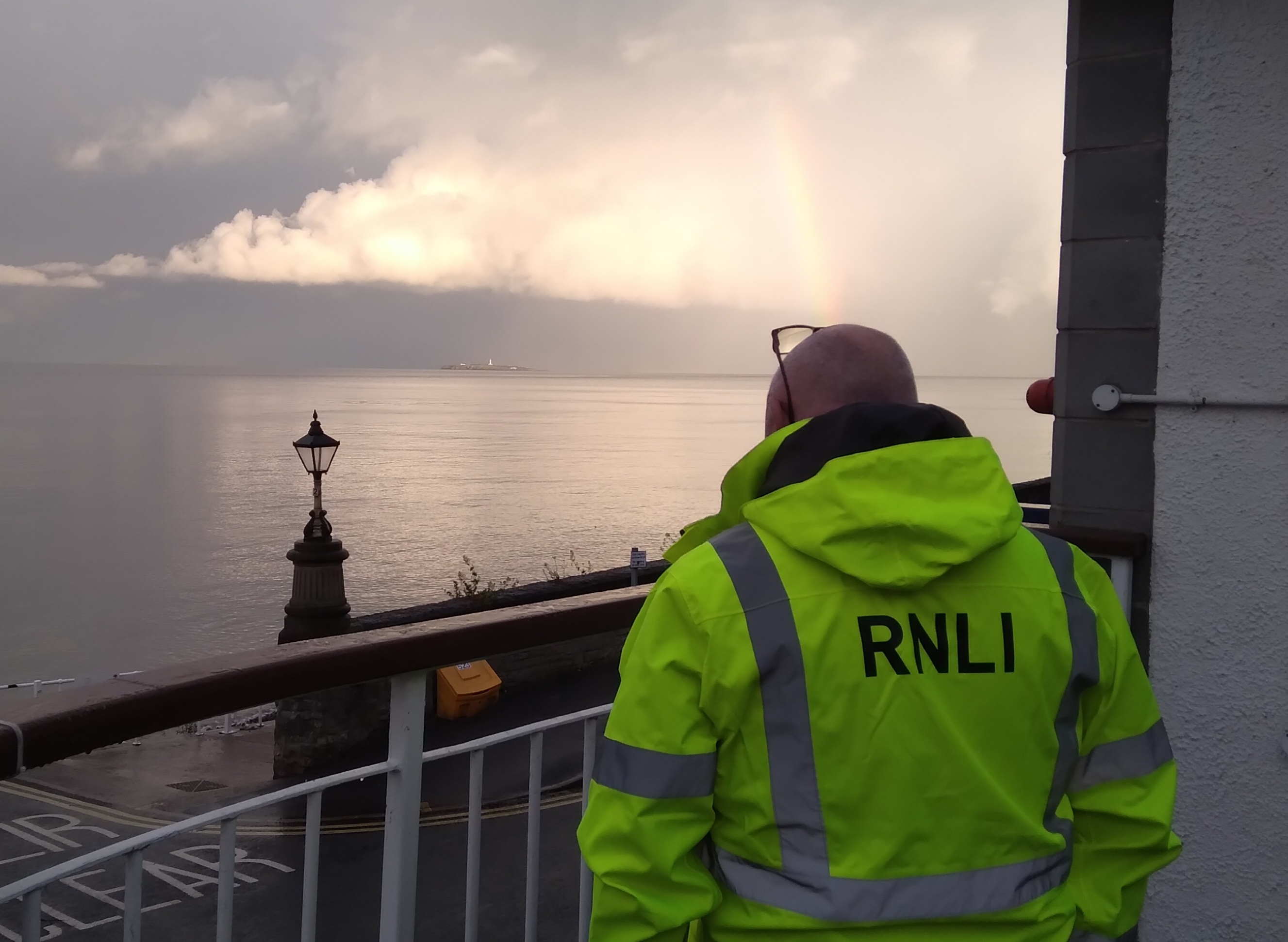 Jason Dunlop watching the weather at Penarth lifeboat station