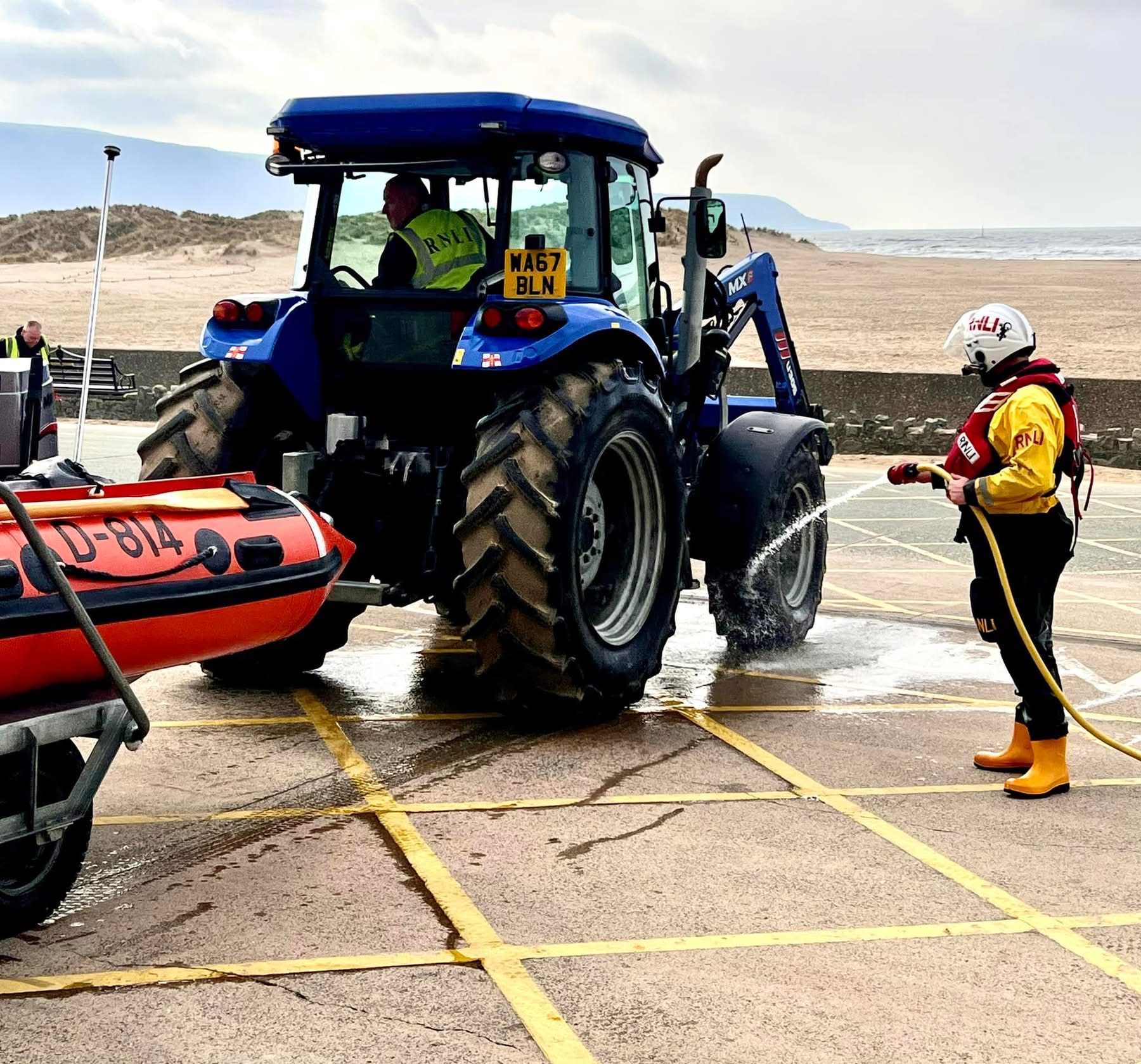 Washing down the New Holland 