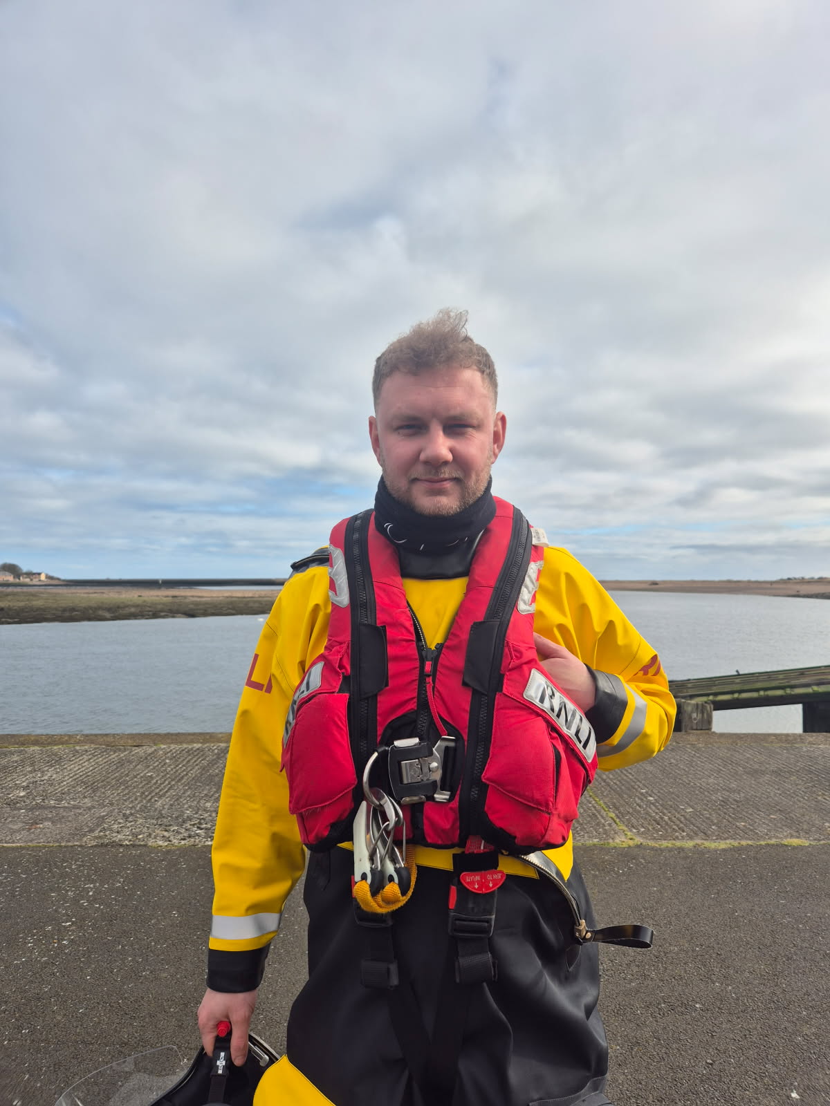 Sean Dixon Berwick-Upon-Tweed RNLI Inshore Lifeboat Crew in Inshore lifeboat kit