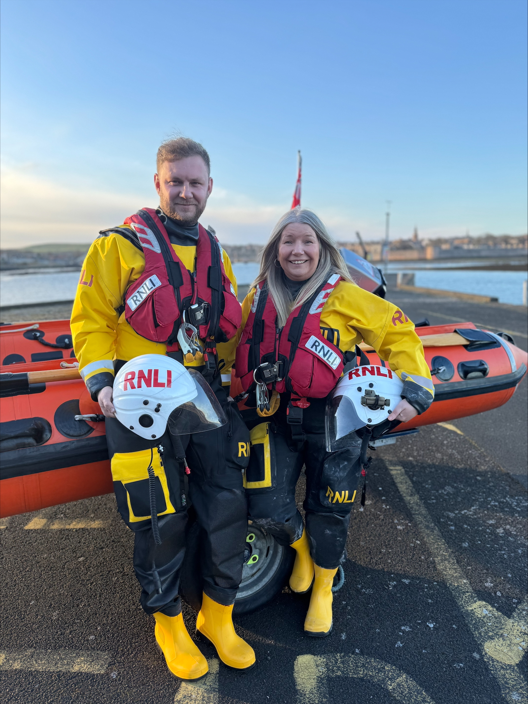RNLI Berwick-Upon-Tweed Mother and son crew members Shona Richardson and Sean Dixon