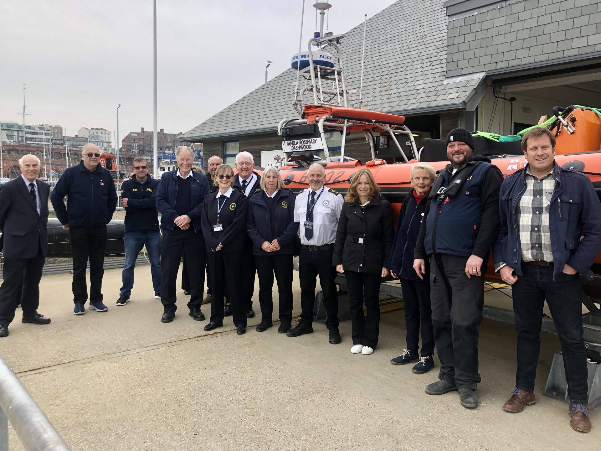 Ramsgate RNLI volunteers with the Lord Lieutenant of Kent