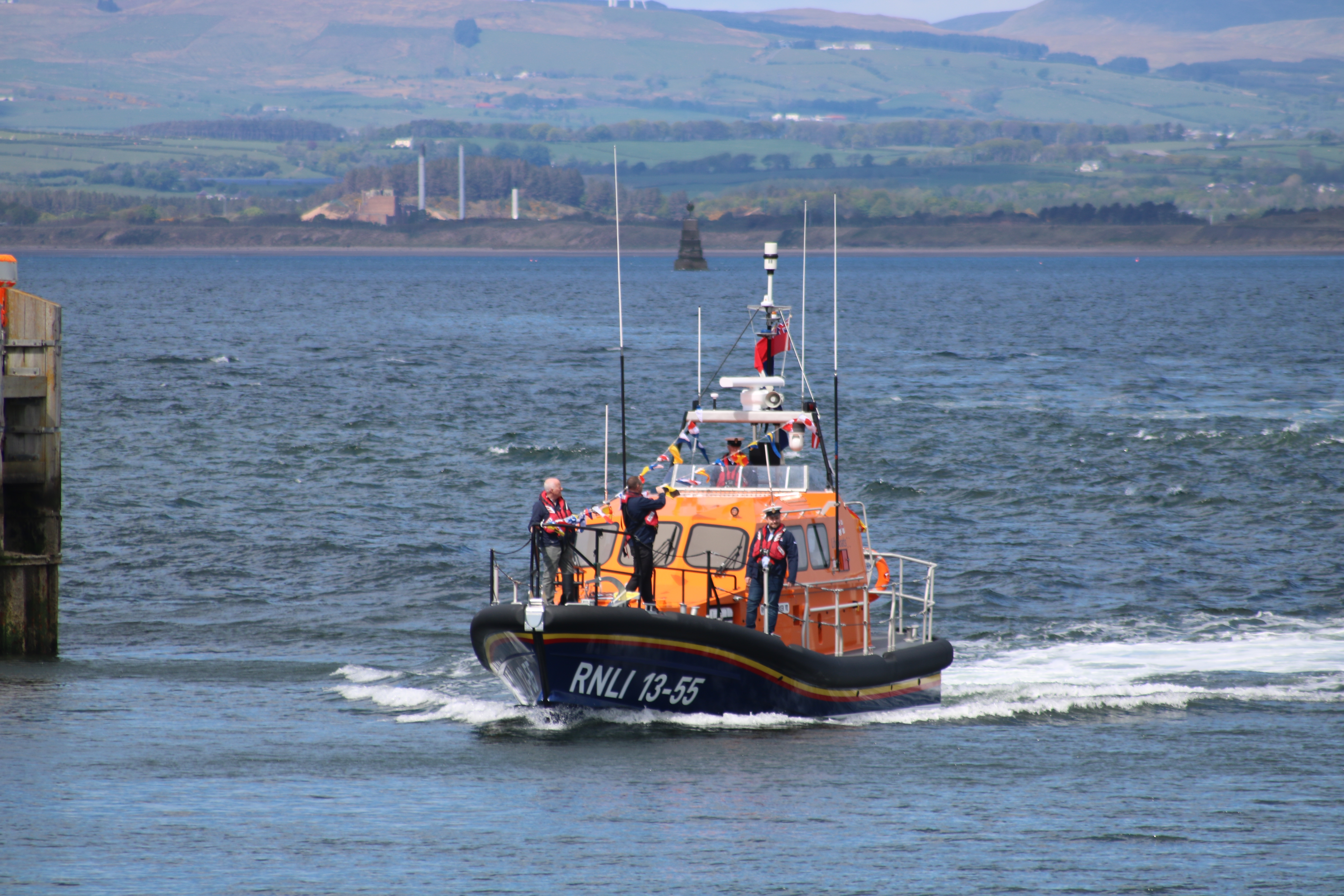 The new Troon lifeboat 'Roy Barker VI' heads into Troon