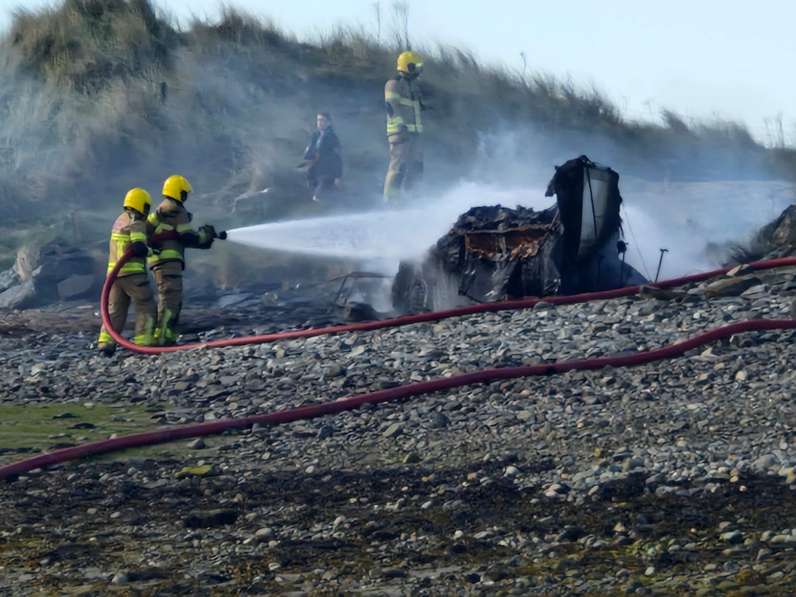 Boat on fire 