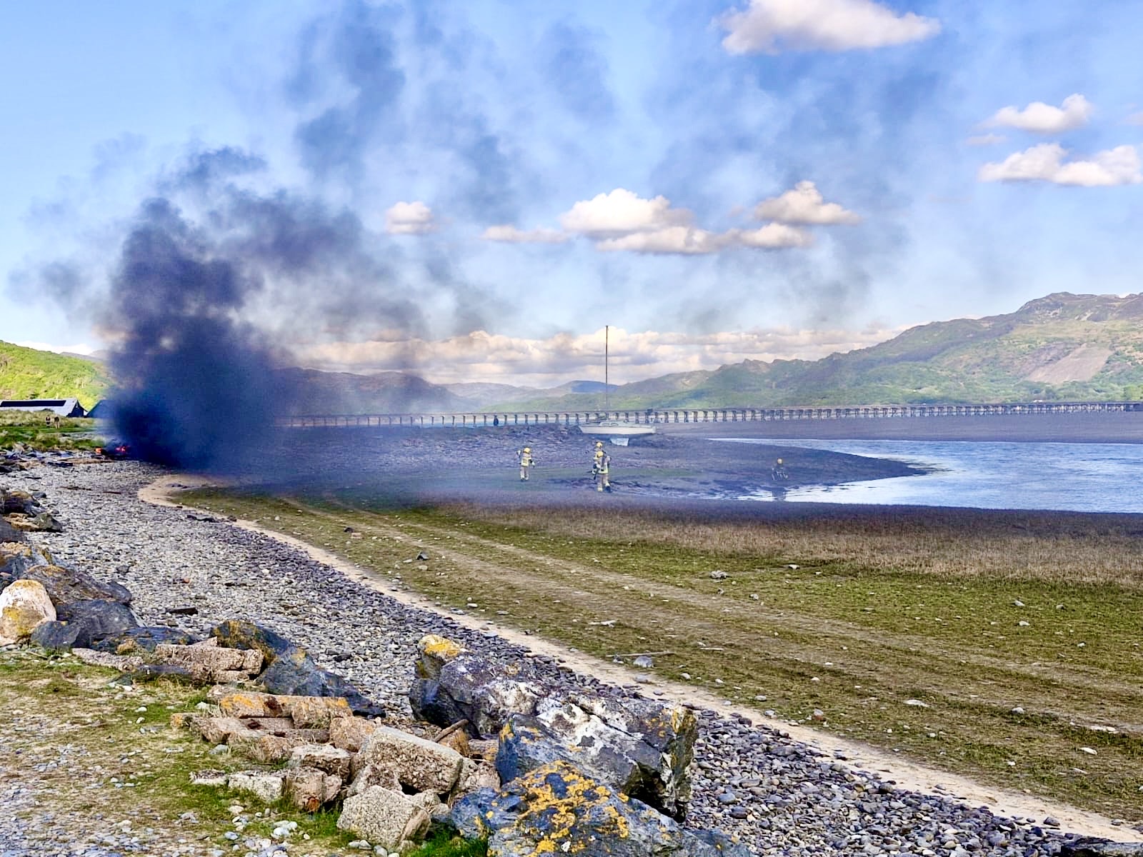 Boat on fire