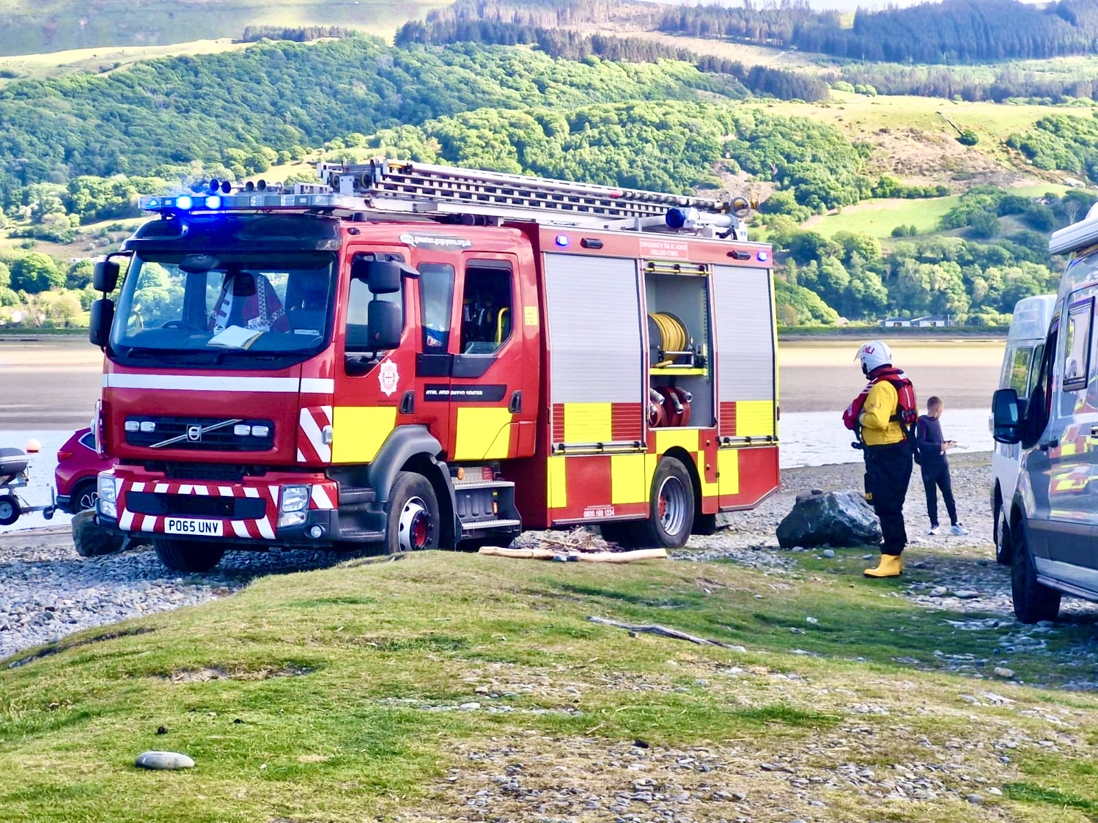 fire Engine and RNLI Crew