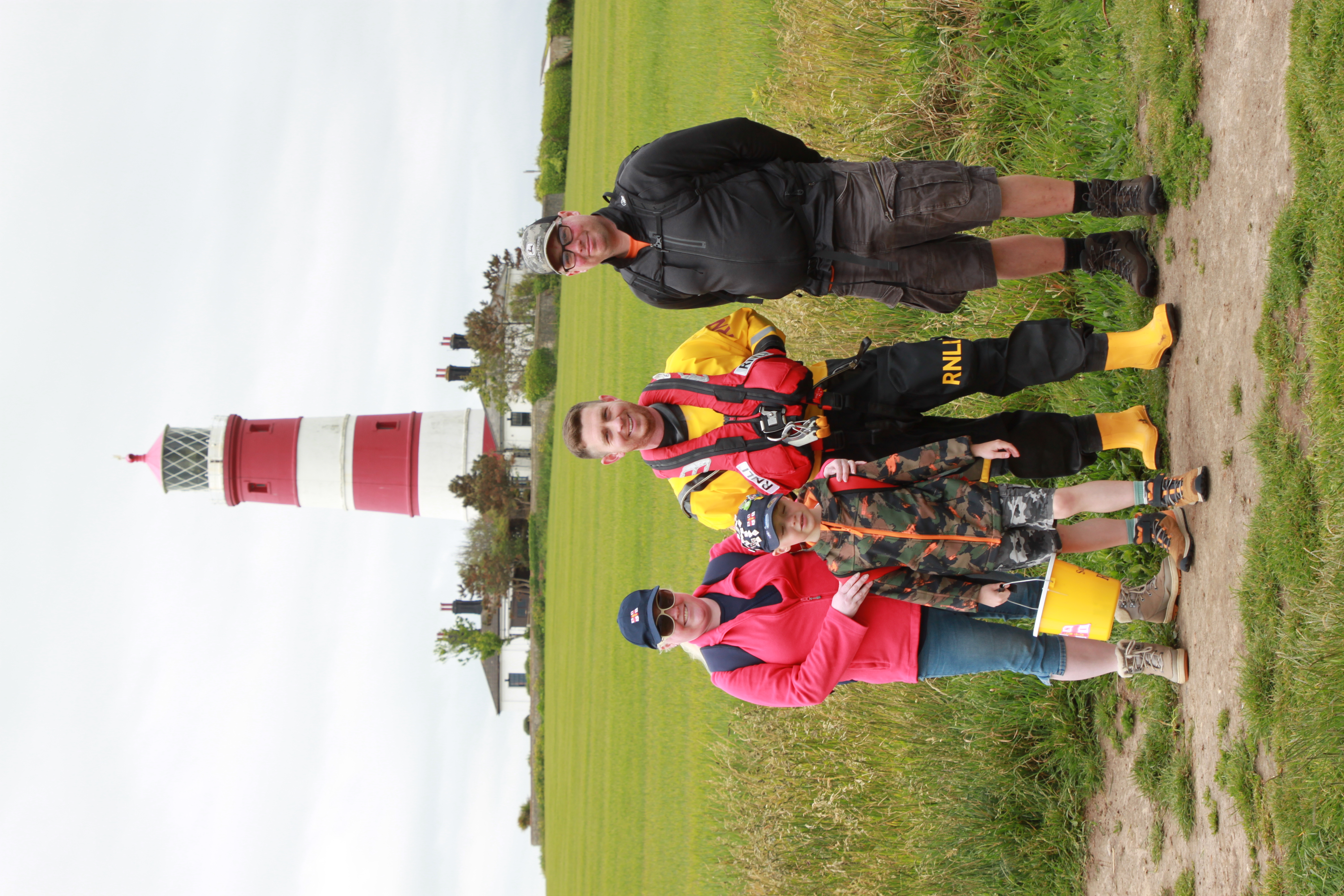 Johnathon in front of Happisburgh Lighthouse