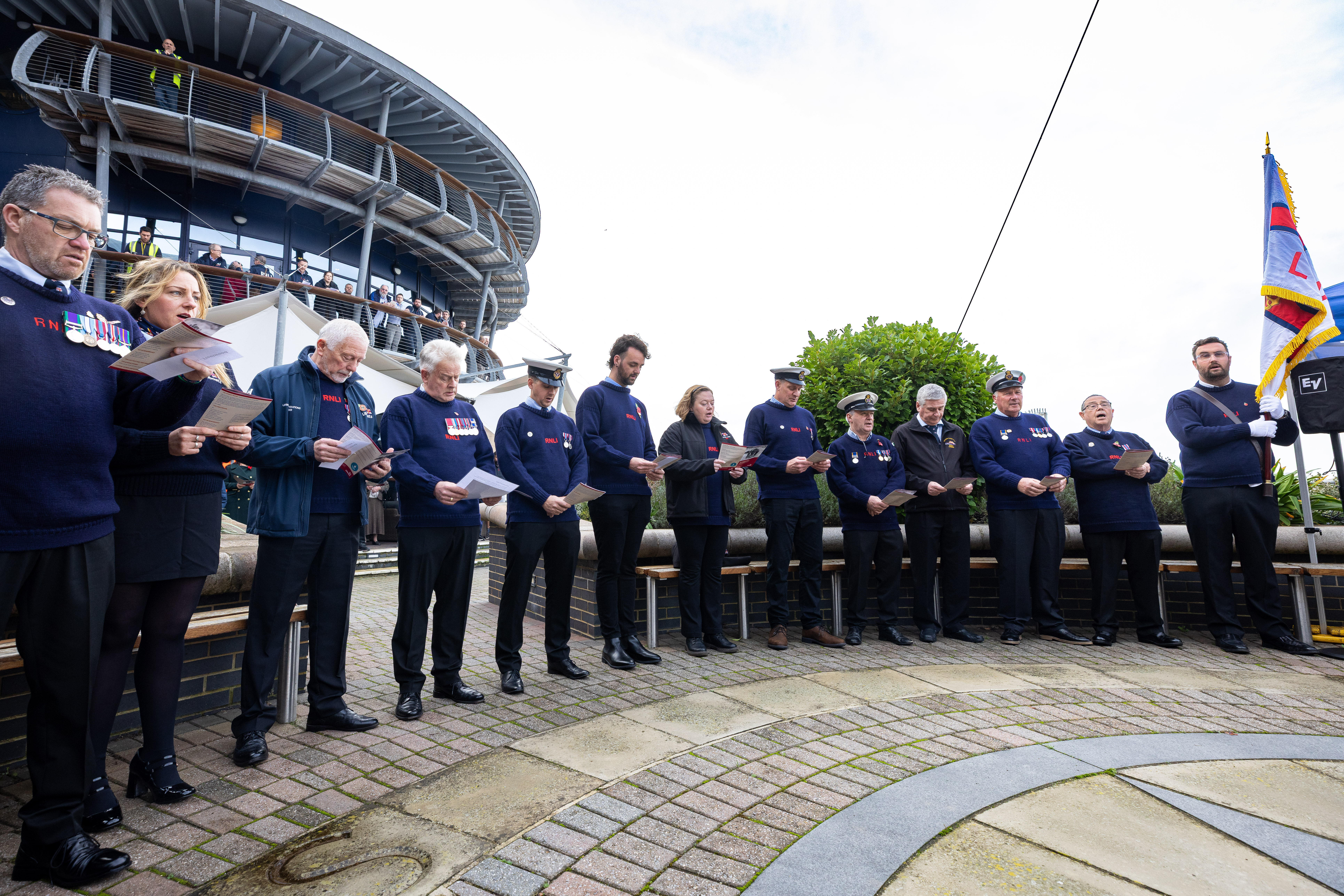 Representatives from the 12 stations that lost crew members in RNLI service during the Second World War
