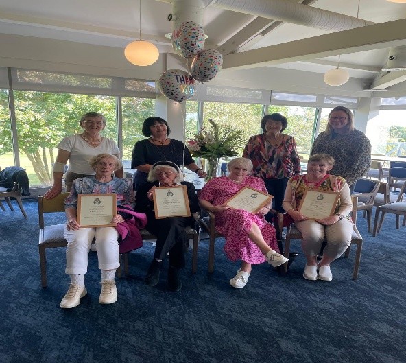 Pictured in September receiving their Certificate of Thanks are Irene Devitt, the late Nuala Goulding, Jackie Revill and Beverly Killen, with members of the wider Howth RNLI team pictured at the back Marianne Reynolds, Daragh Shields, Rose Michael and Wilhelmine Van Hoeve Phelan.