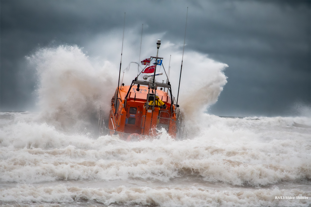 Bridlington RNLI launch into Storm Amy.