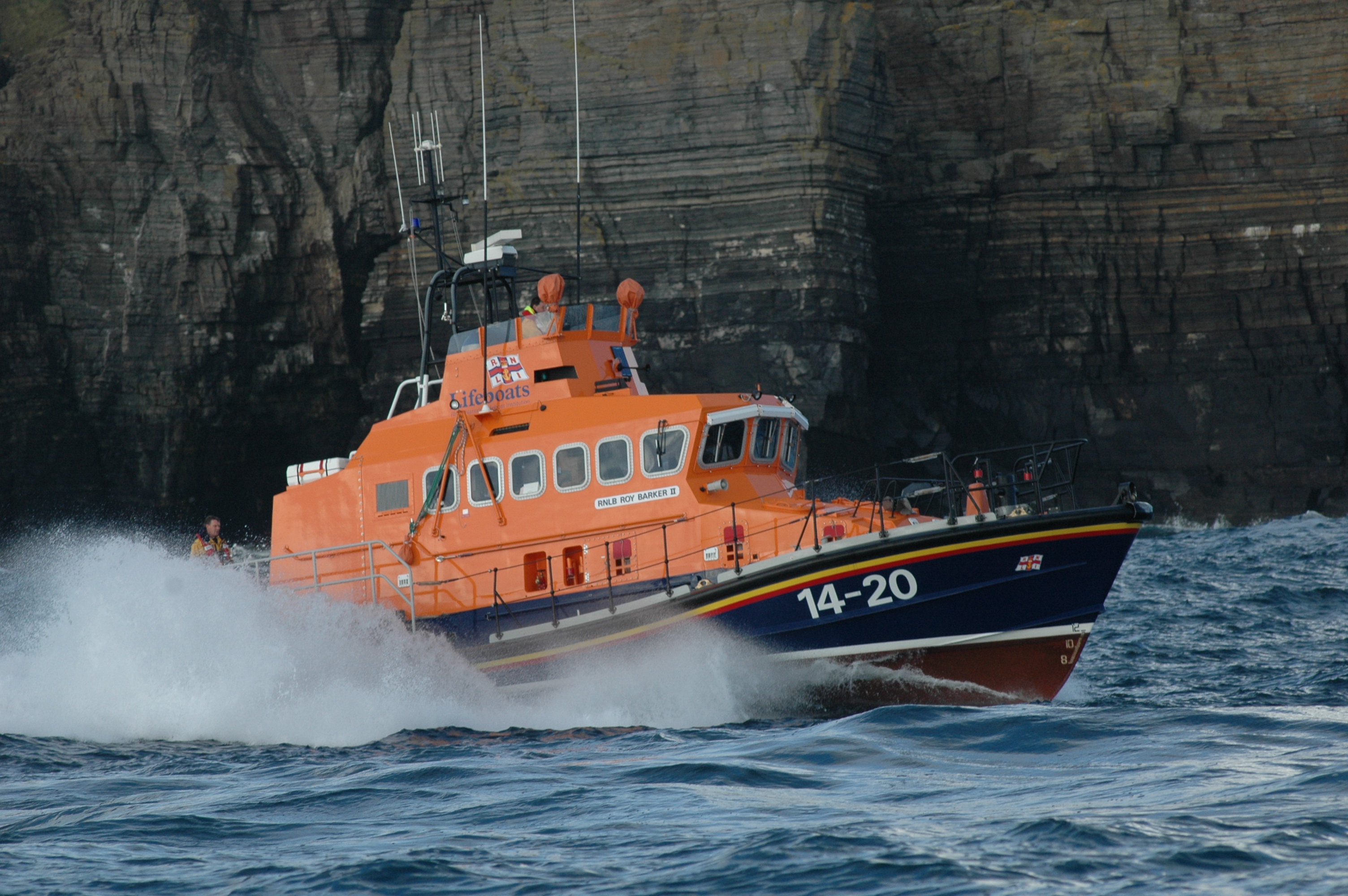 A photograph of the Wick Trent Class Lifeboat