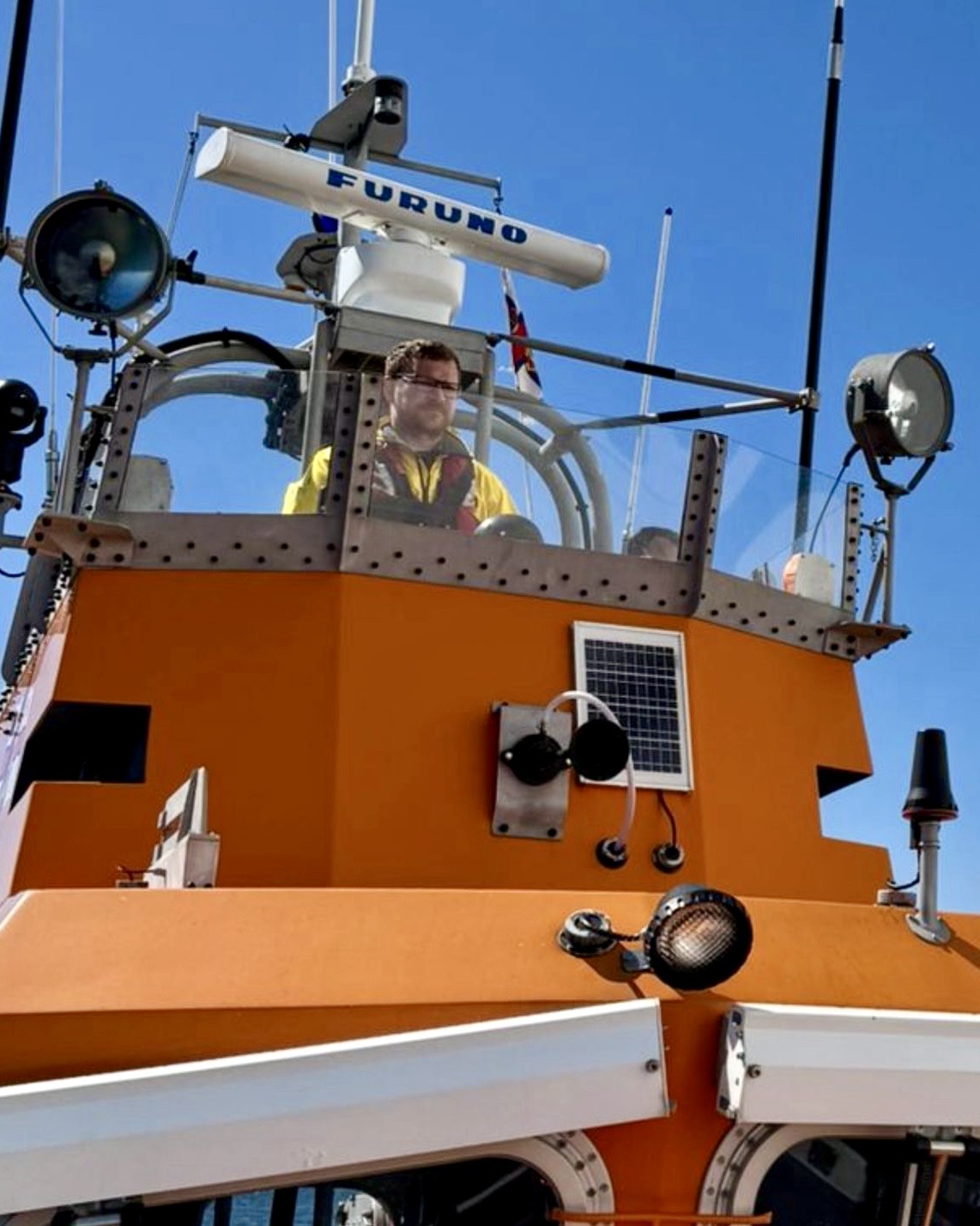 Iain onboard the lifeboat